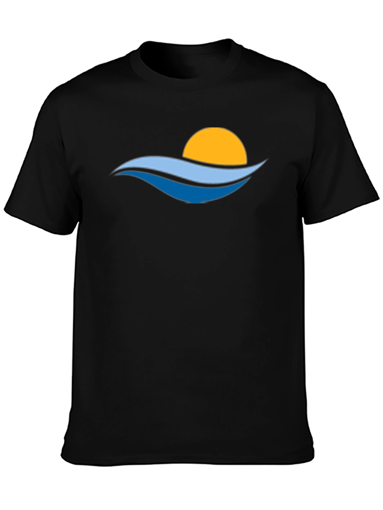 Sunset Waves Graphic Tee - Stylish Black T-Shirt