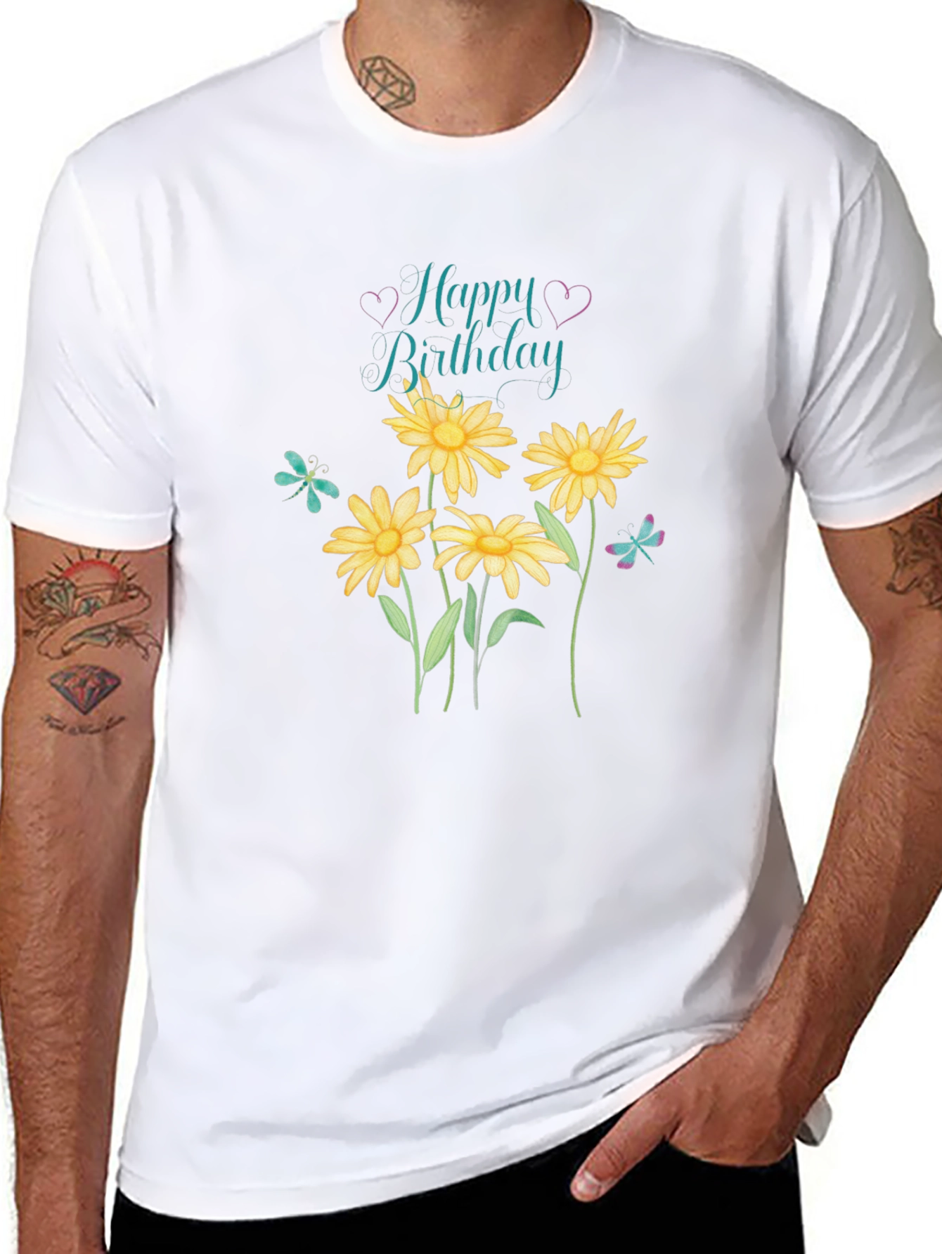 Happy Birthday Floral Graphic T-Shirt
