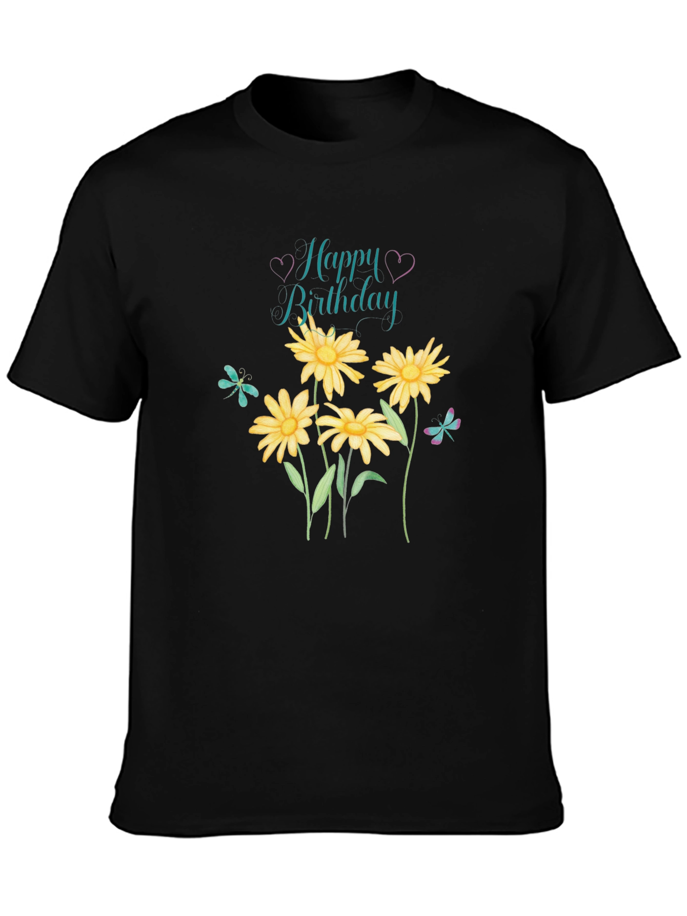 Happy Birthday Floral Graphic T-Shirt