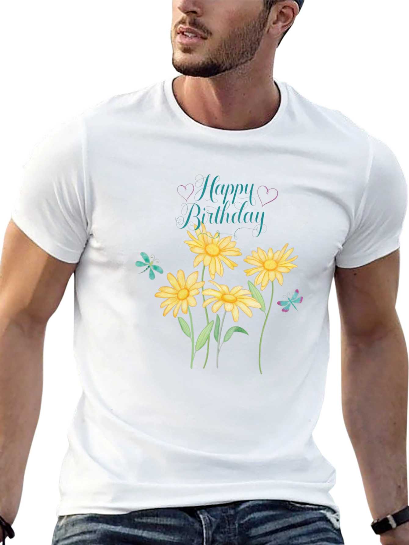 Happy Birthday Floral Graphic T-Shirt