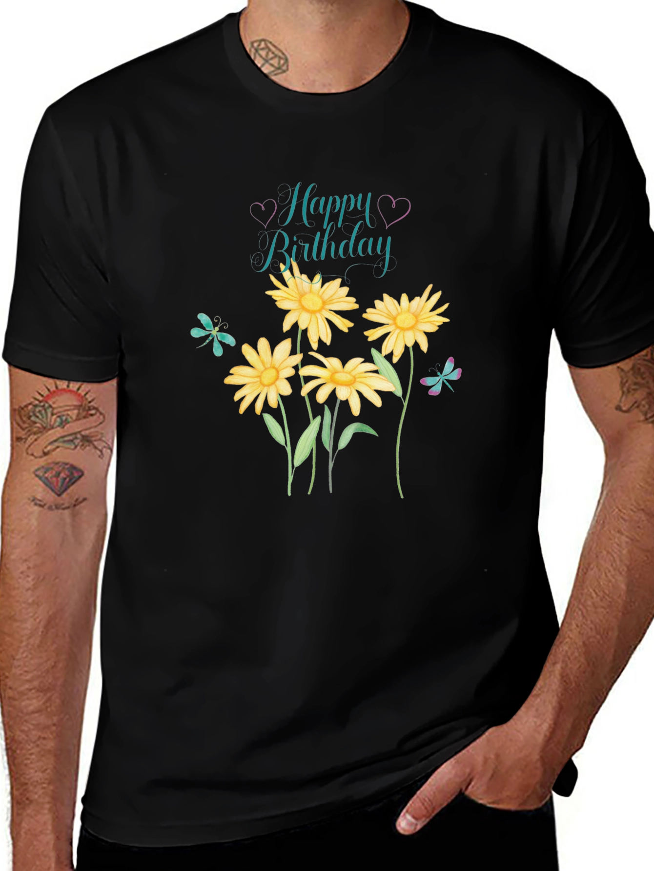 Happy Birthday Floral Graphic T-Shirt