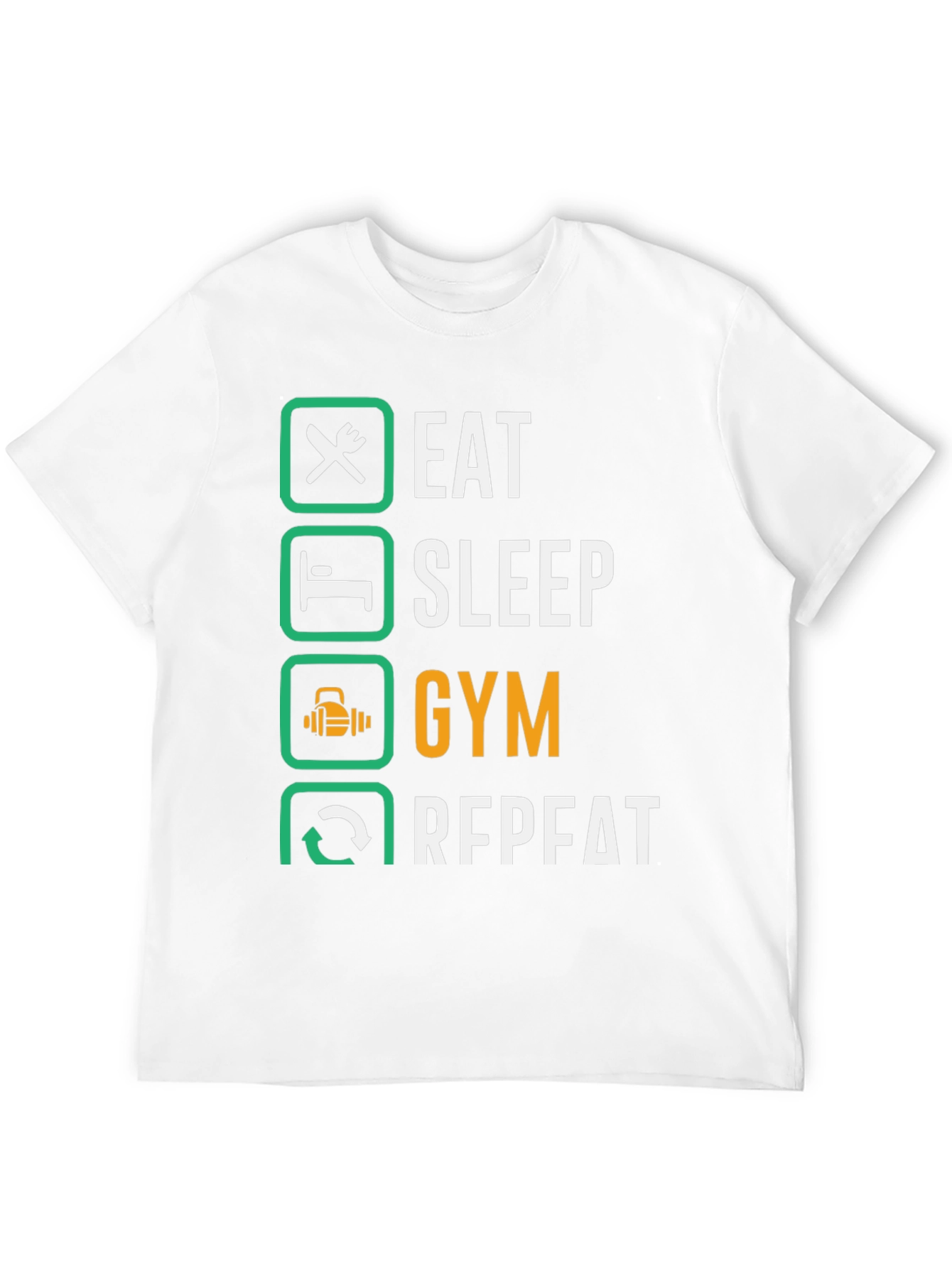 Eat Sleep Gym Repeat Black Graphic Tee