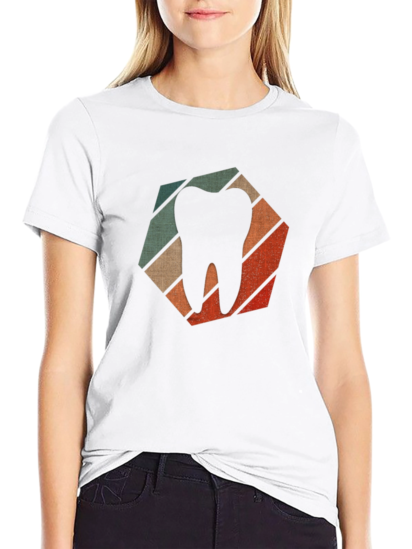 Retro Dentist Tooth Graphic T-Shirt - Black