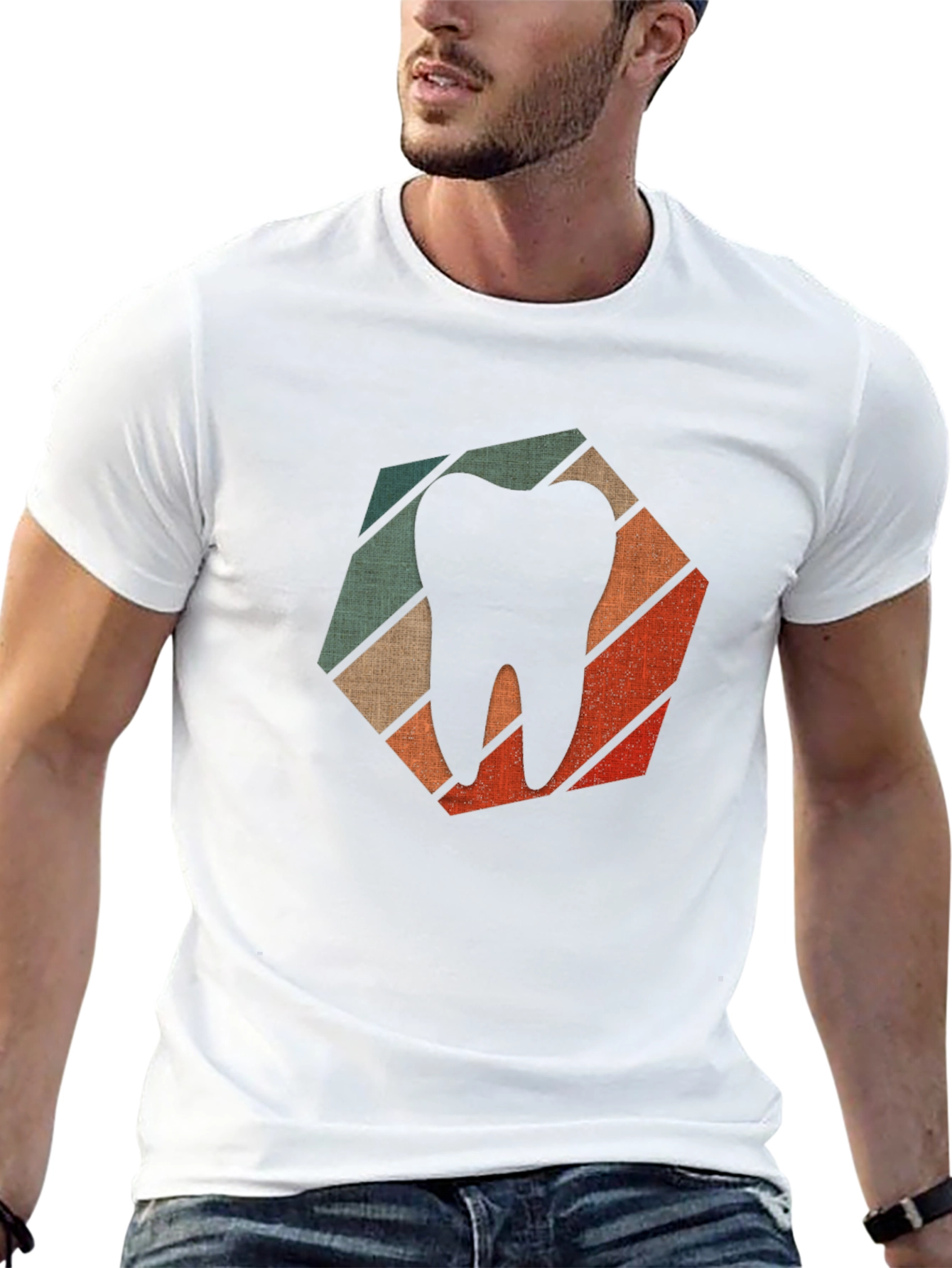 Retro Dentist Tooth Graphic T-Shirt - Black
