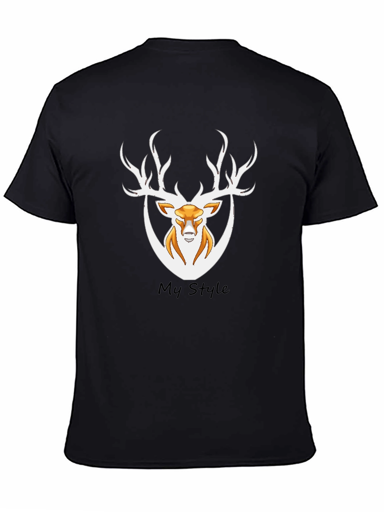 Mens Black Deer Graphic Tee - My Style
