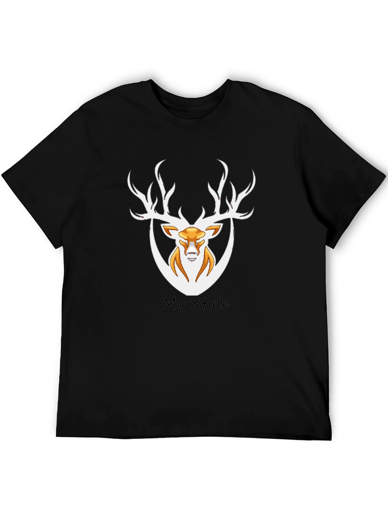 Mens Black Deer Graphic Tee - My Style