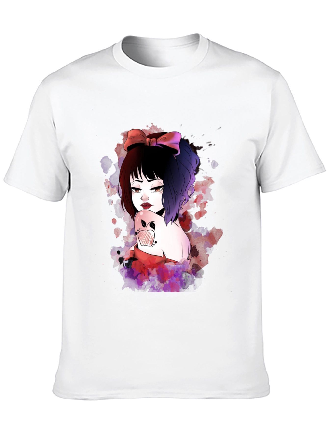 Gothic Anime Girl Black T-Shirt