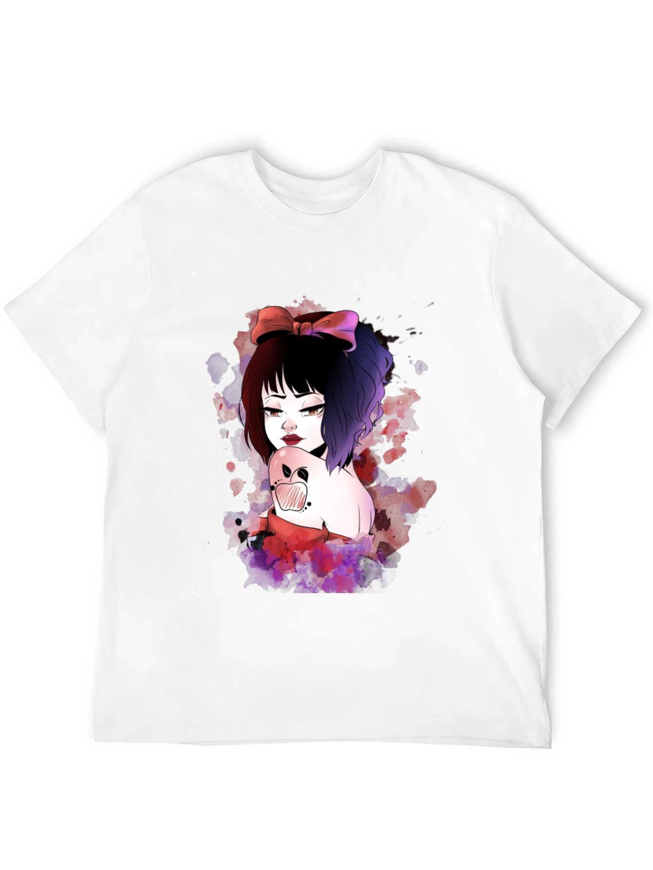 Gothic Anime Girl Black T-Shirt