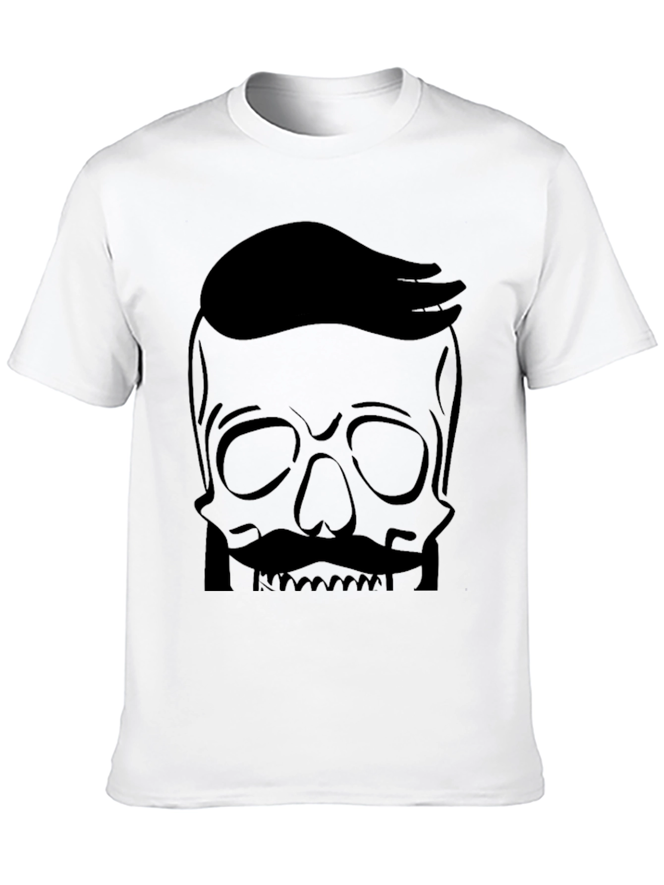 Skull with Hairdo Graphic Tee - Cool & Edgy