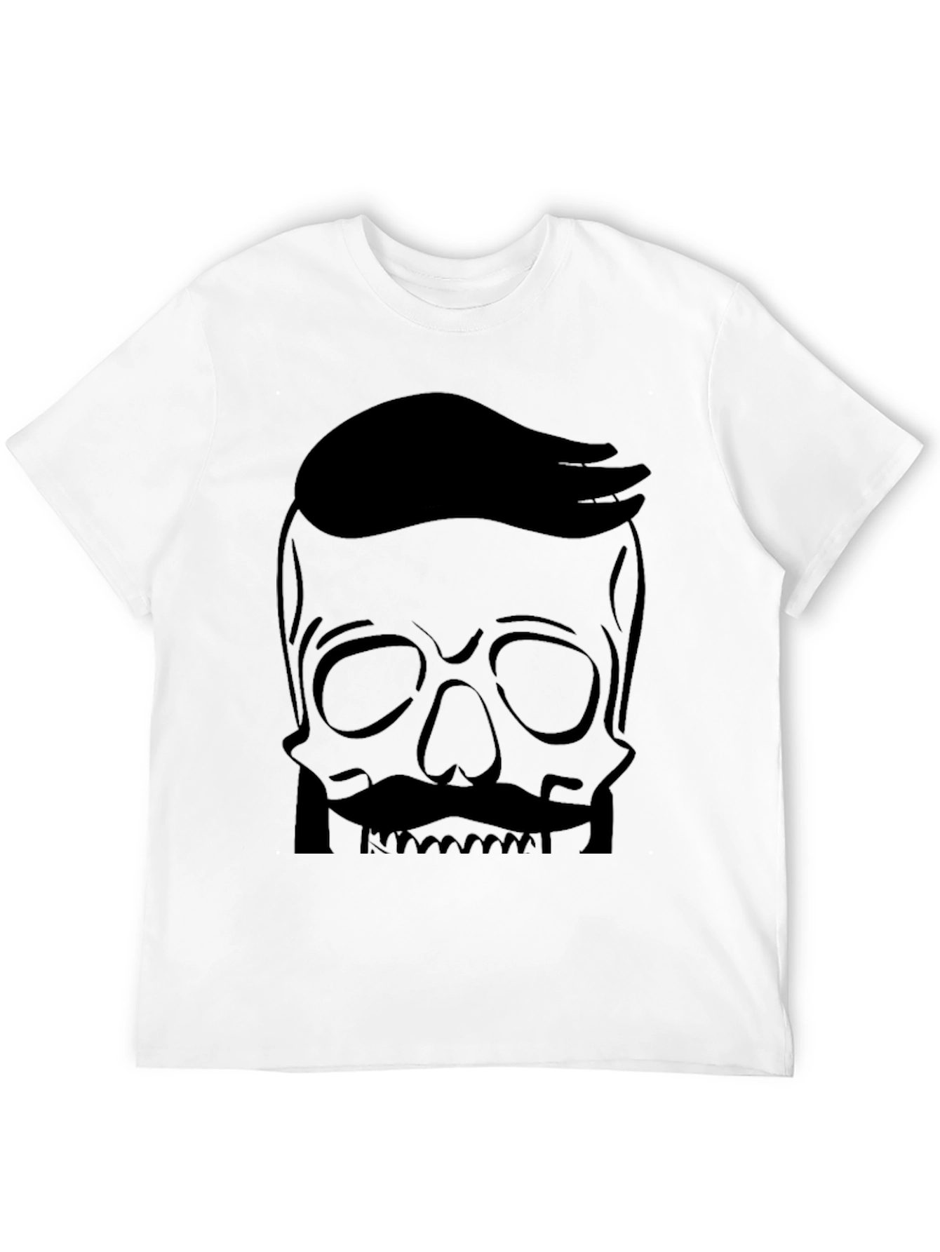 Skull with Hairdo Graphic Tee - Cool & Edgy