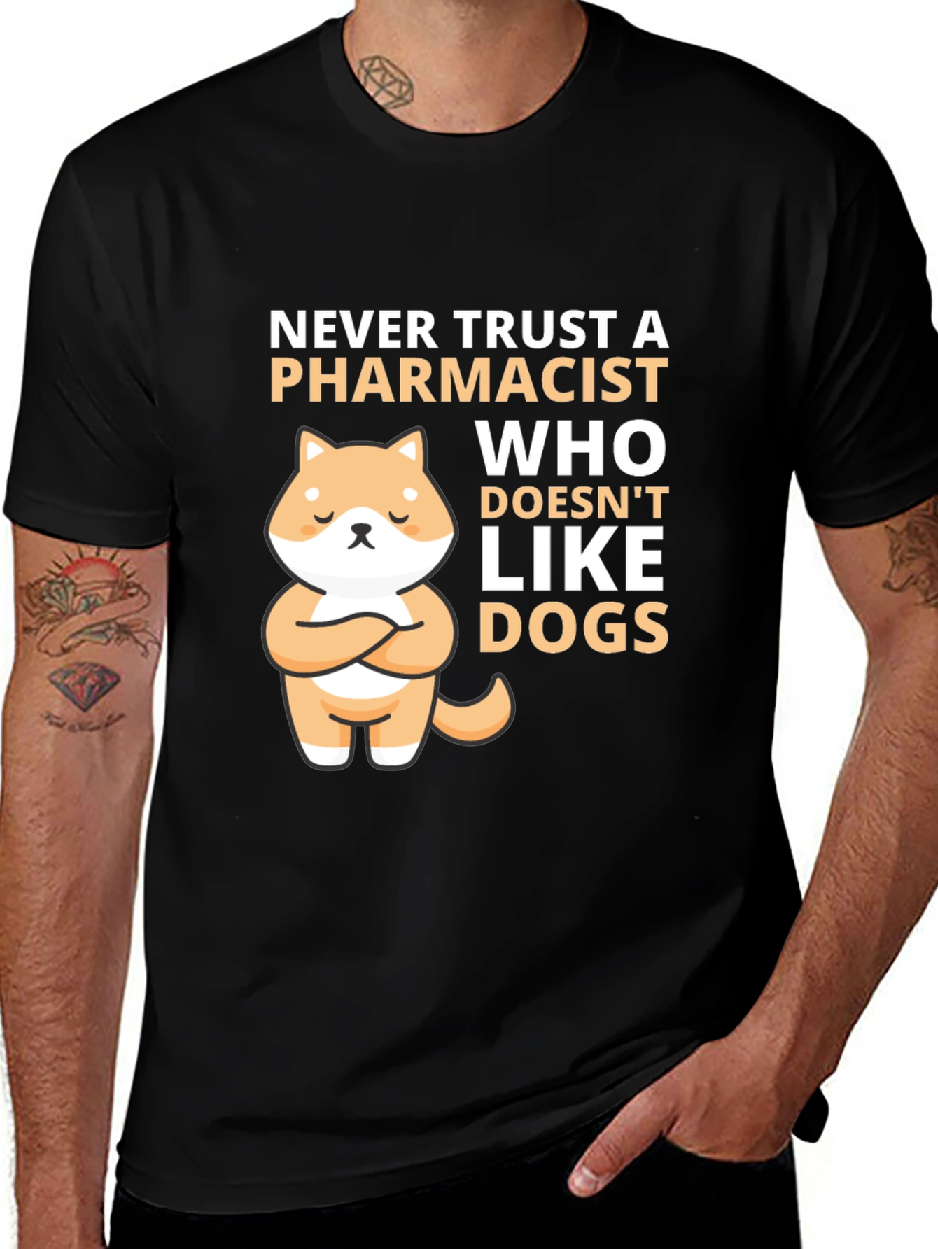 Pharmacist & Dog Lover T-Shirt: Cute Shiba Inu Design