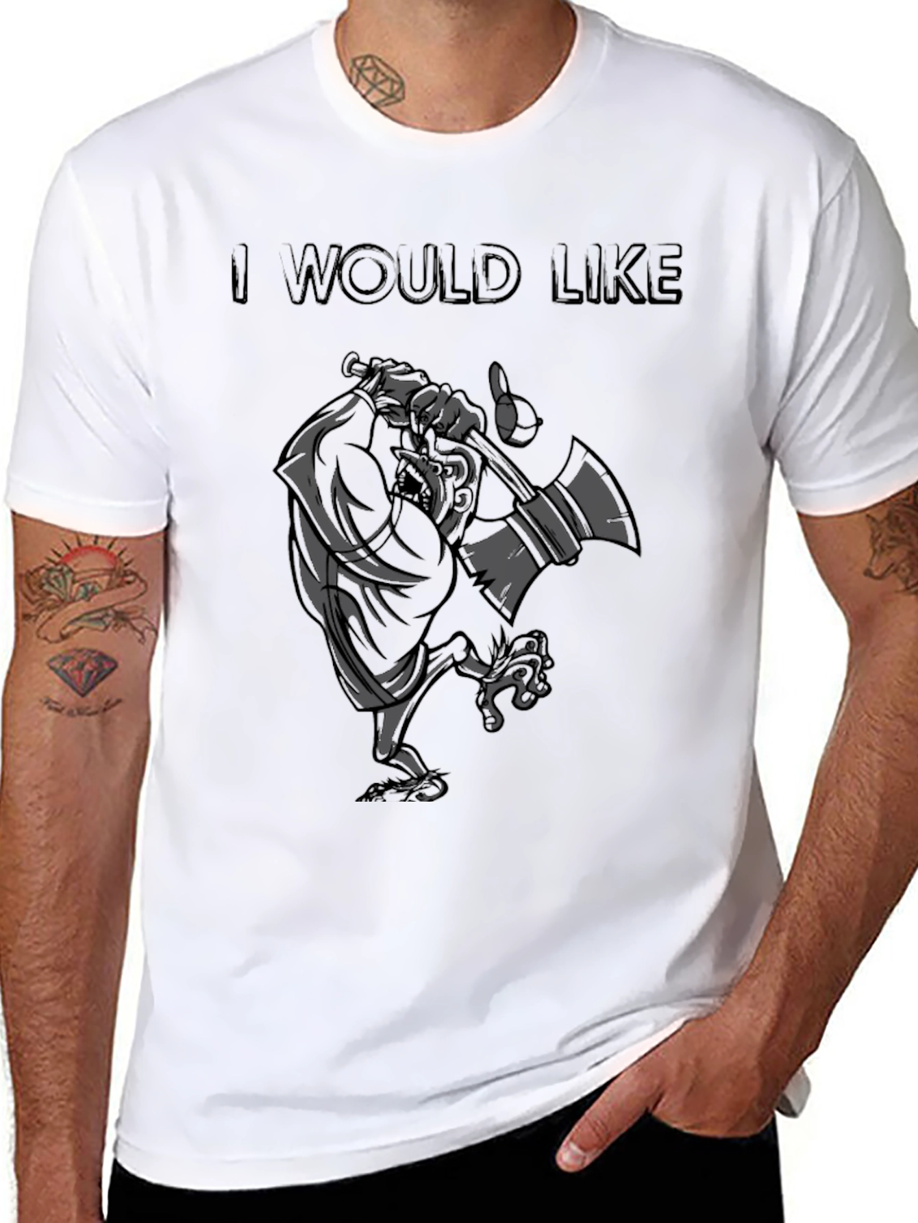 Humorous Lumberjack Cartoon T-Shirt