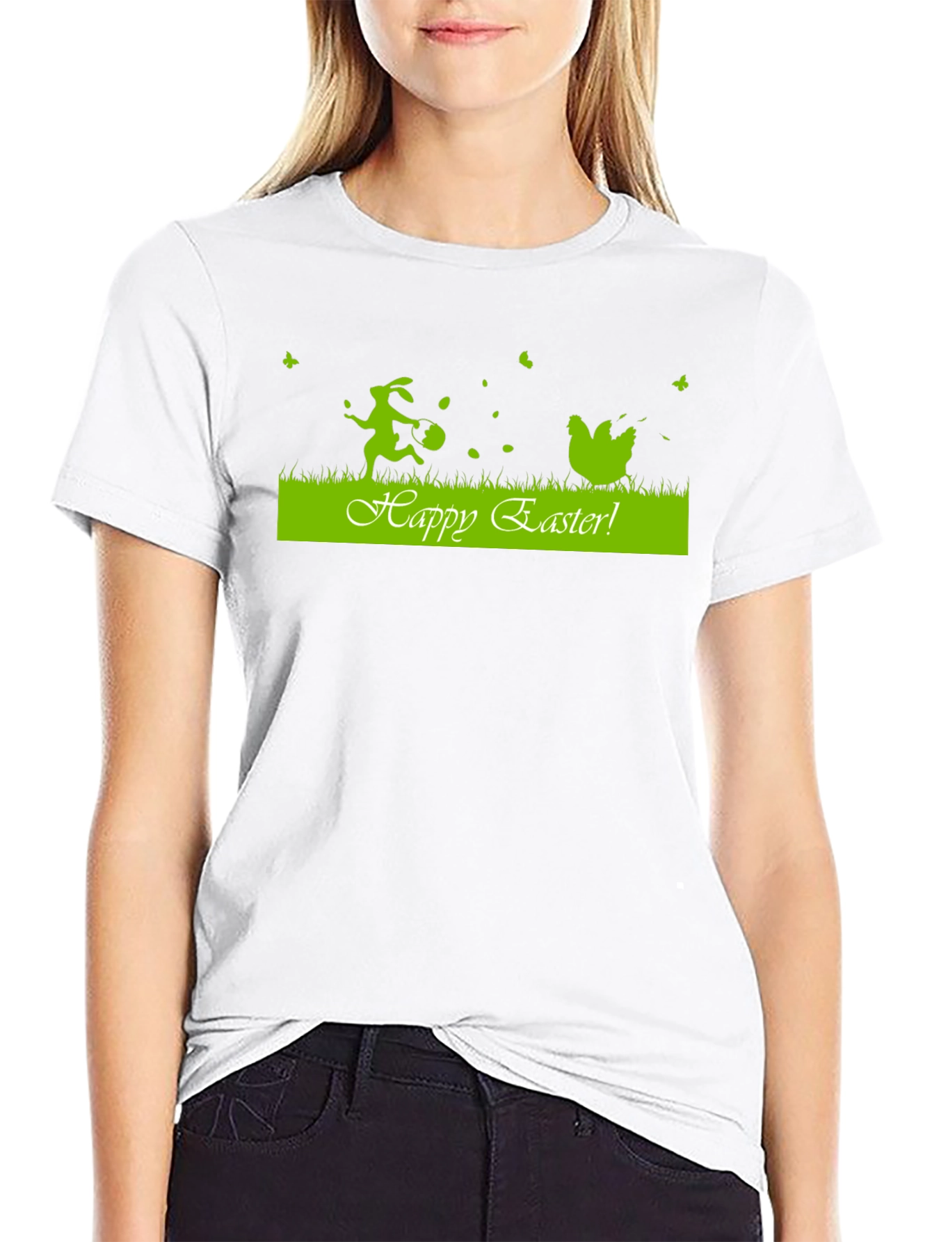 Happy Easter Graphic Tee - Black