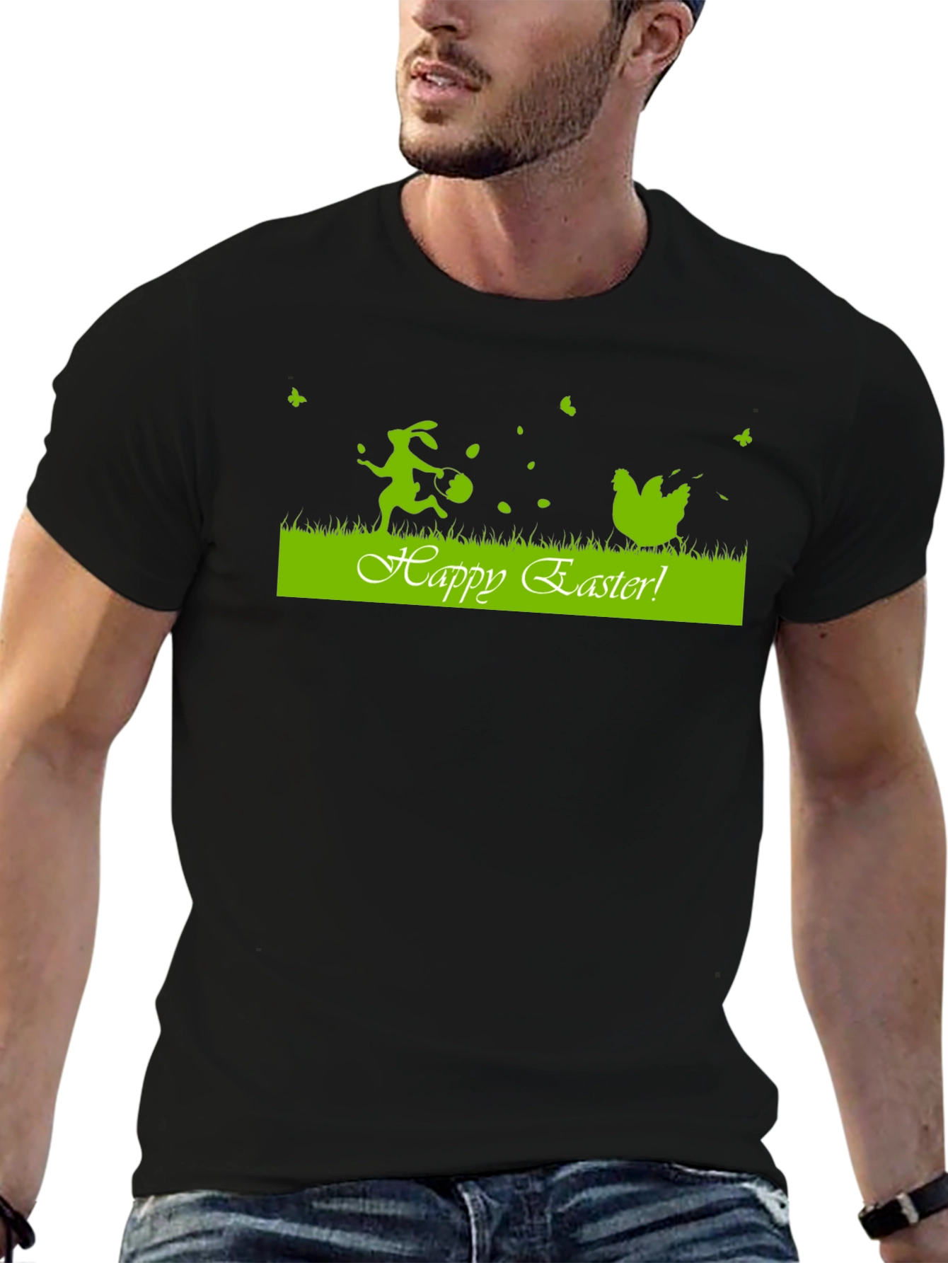 Happy Easter Graphic Tee - Black