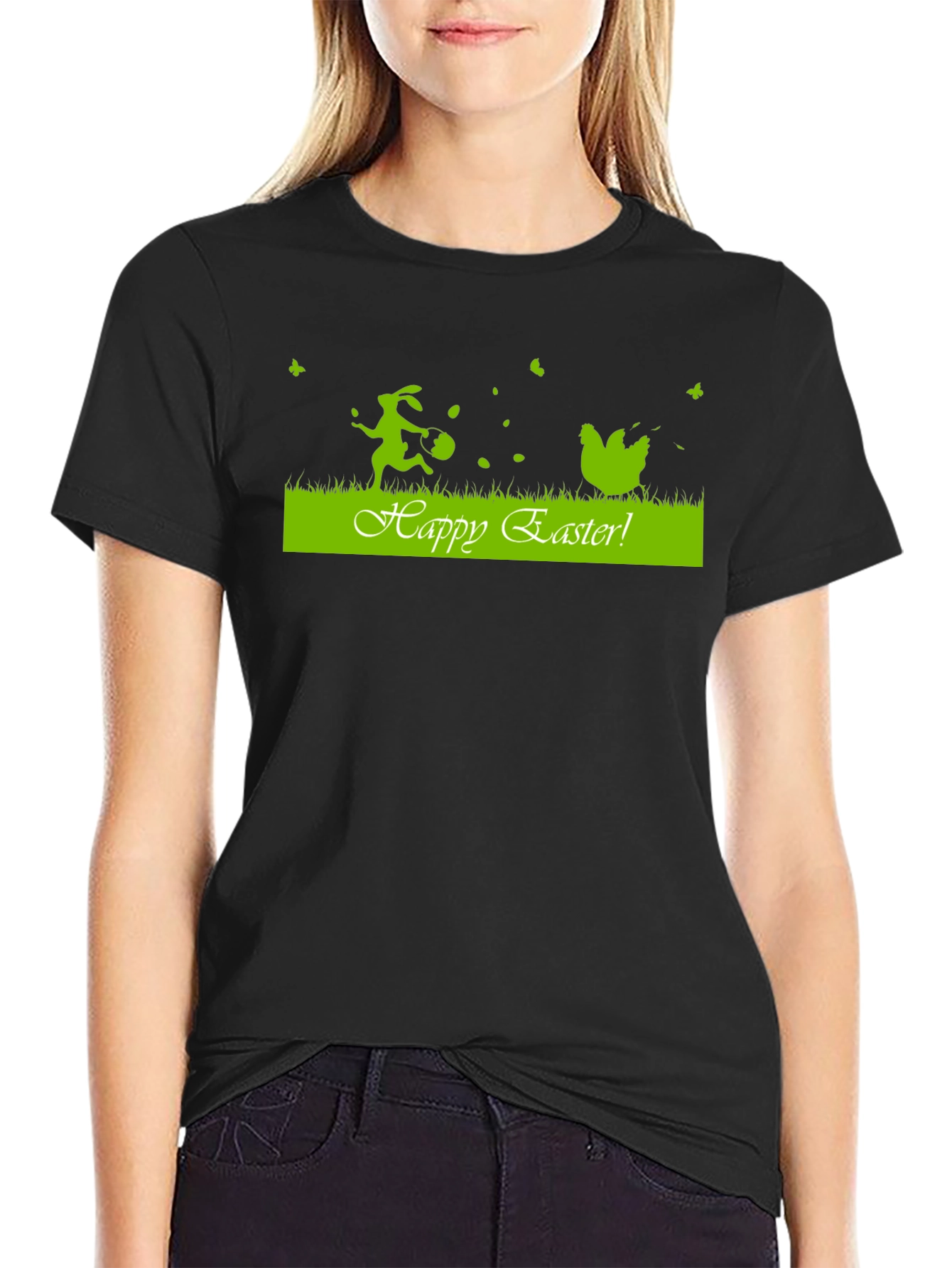 Happy Easter Graphic Tee - Black