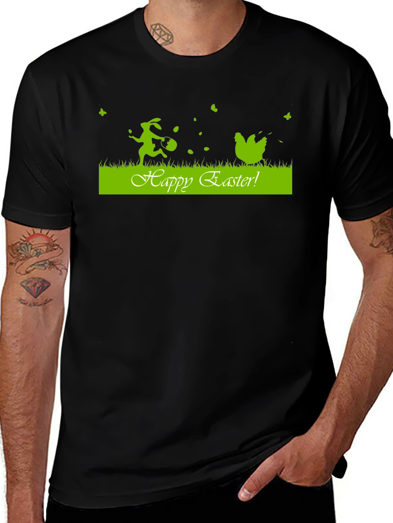 Happy Easter Graphic Tee - Black