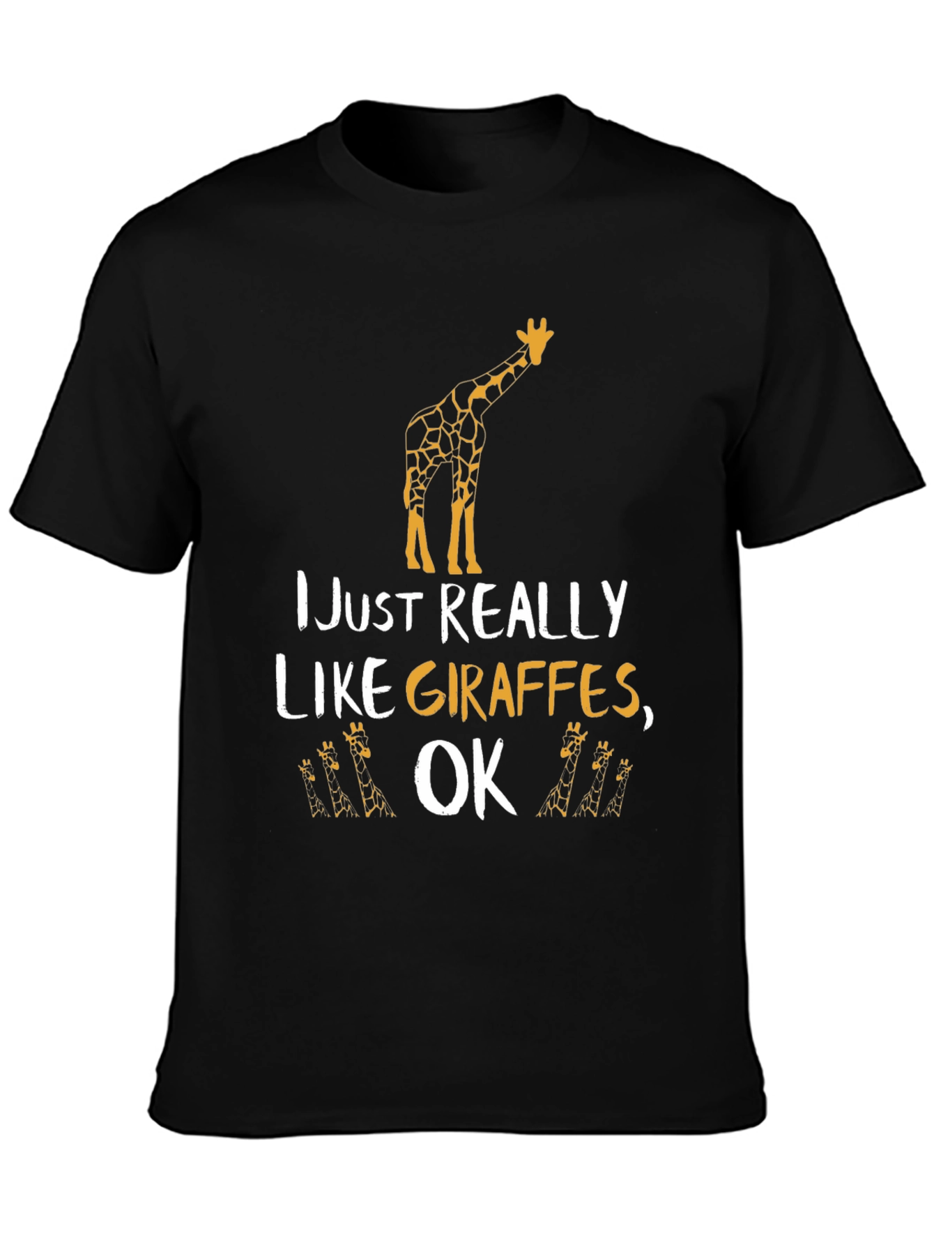 I Just Really Like Giraffes Mens Black T-Shirt