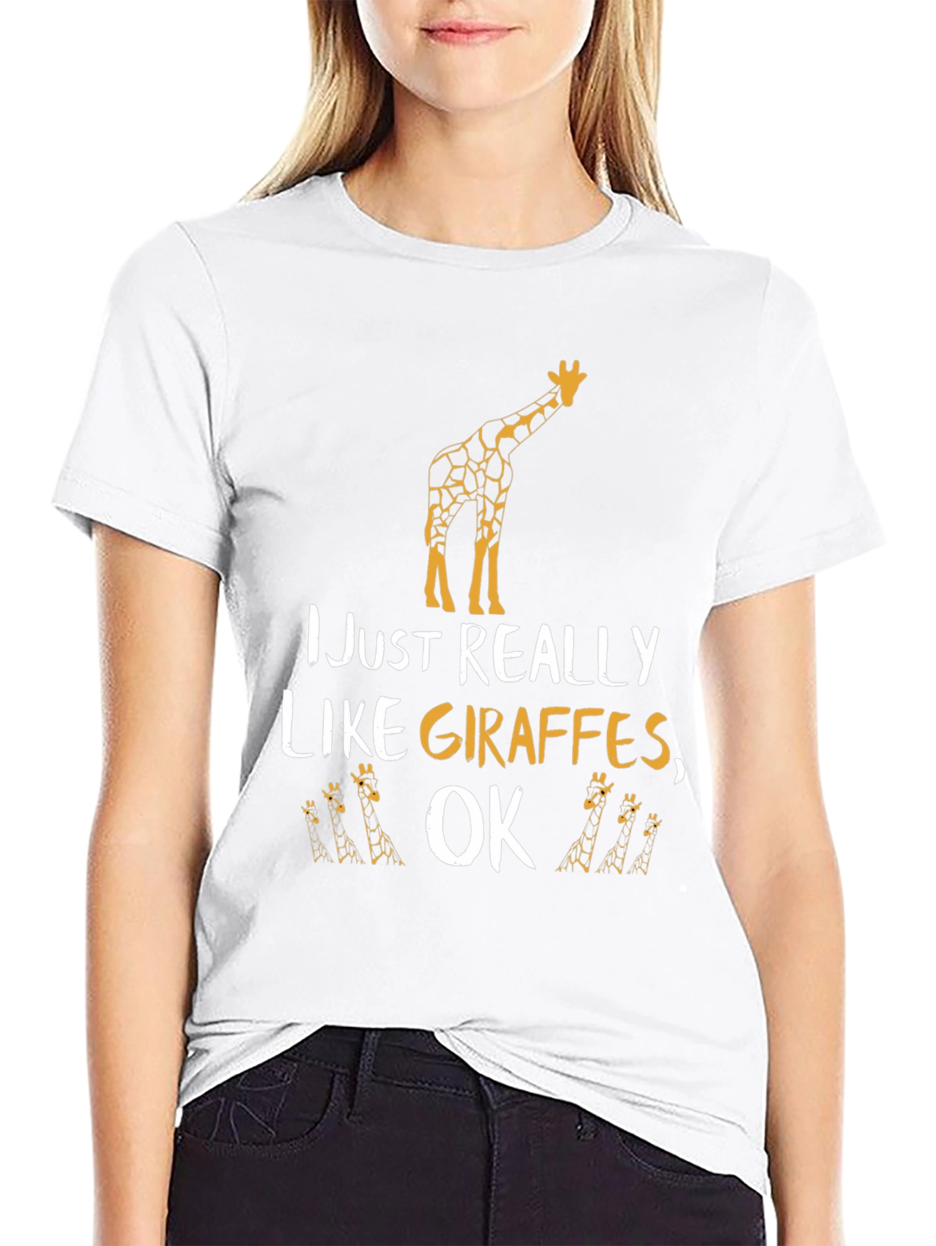 I Just Really Like Giraffes Mens Black T-Shirt