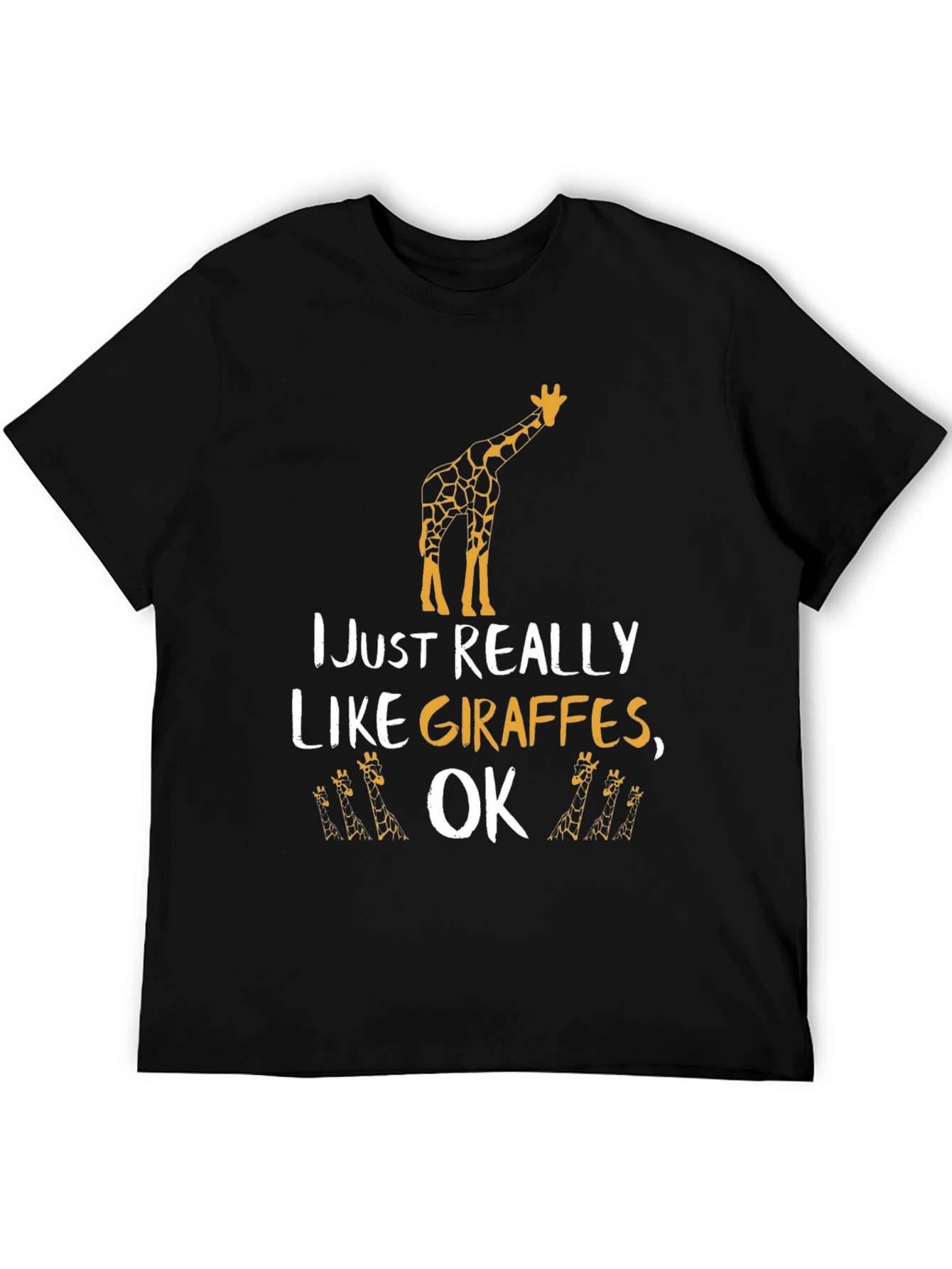 I Just Really Like Giraffes Mens Black T-Shirt