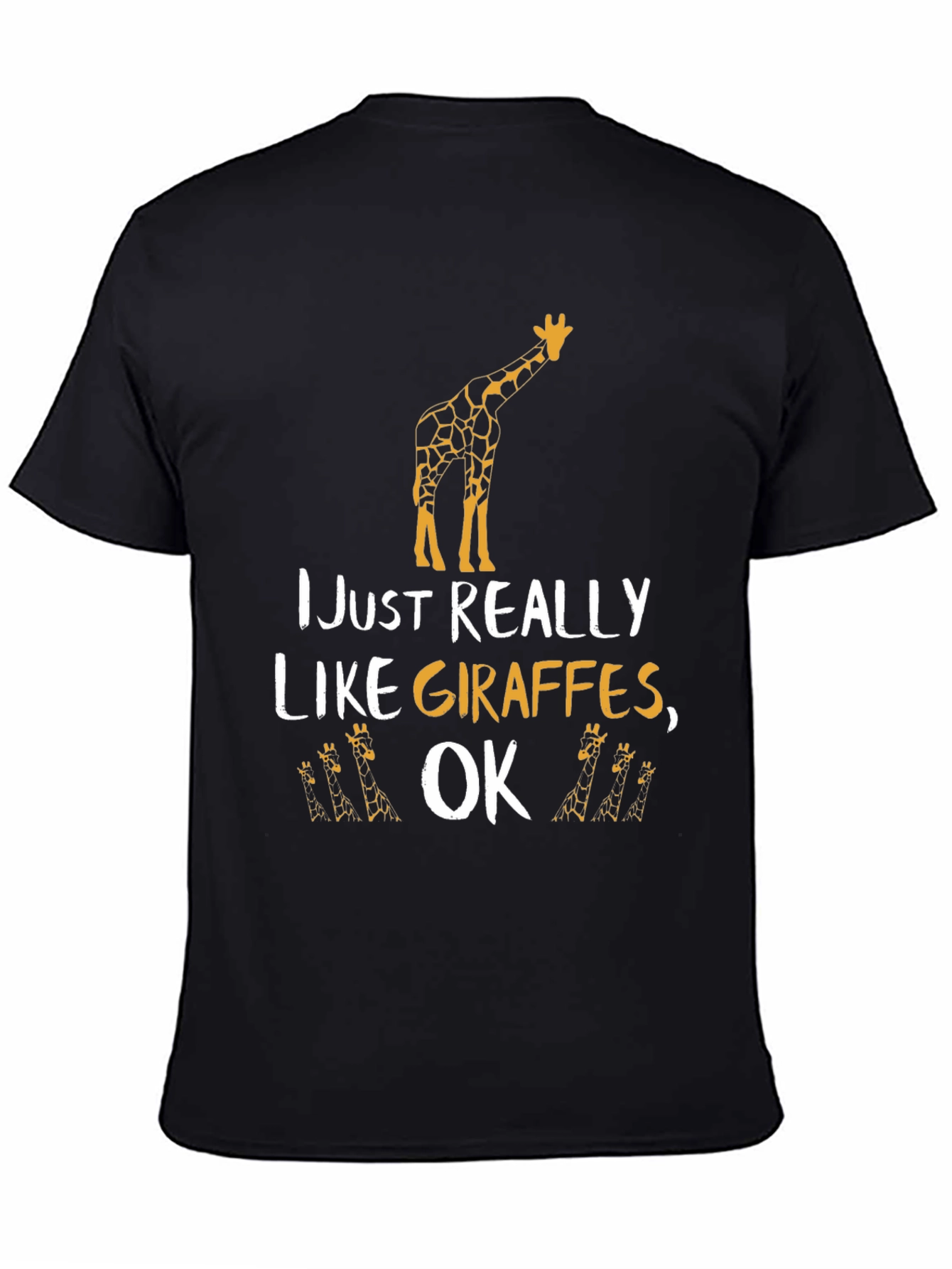 I Just Really Like Giraffes Mens Black T-Shirt