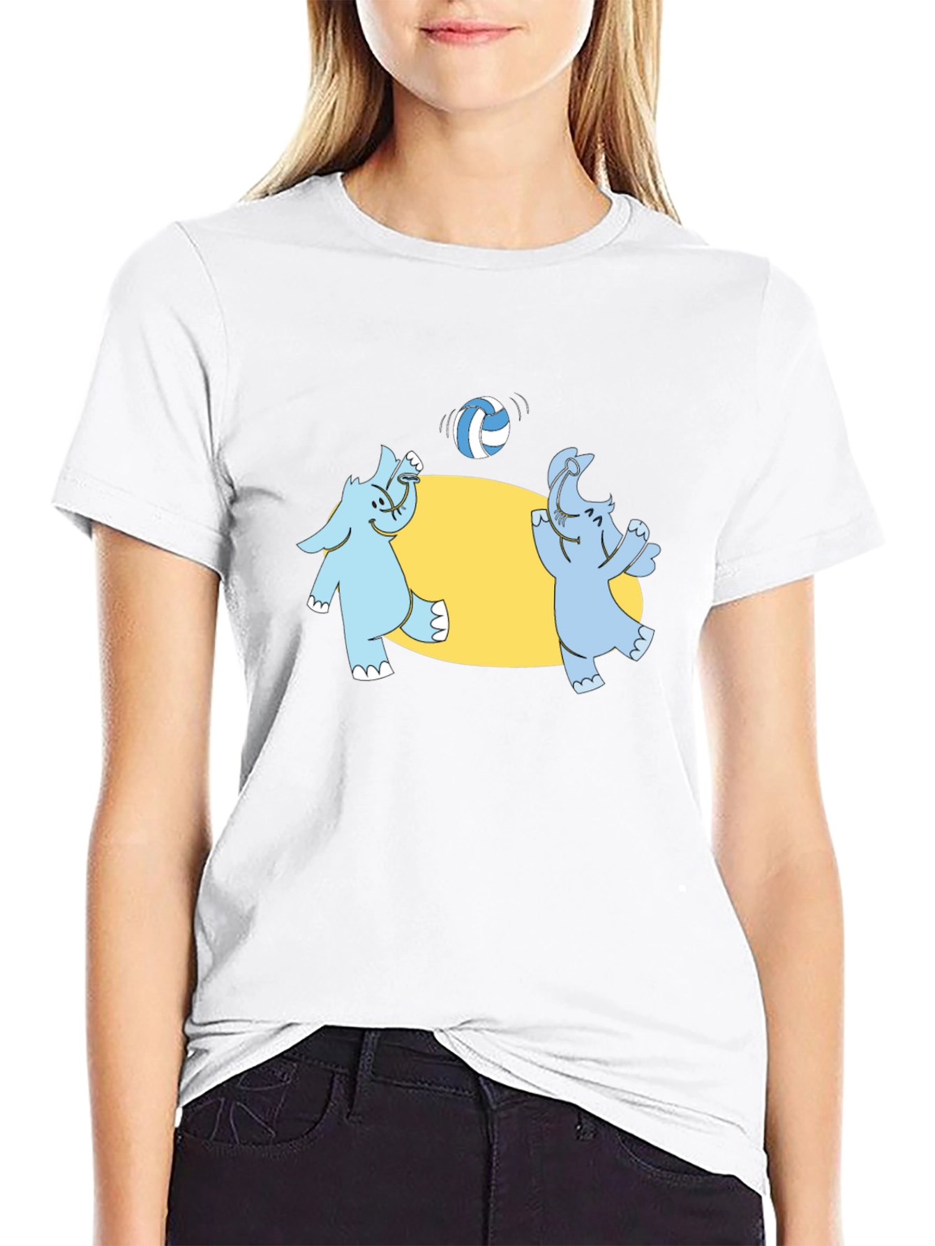 Elephant Volleyball Black T-Shirt