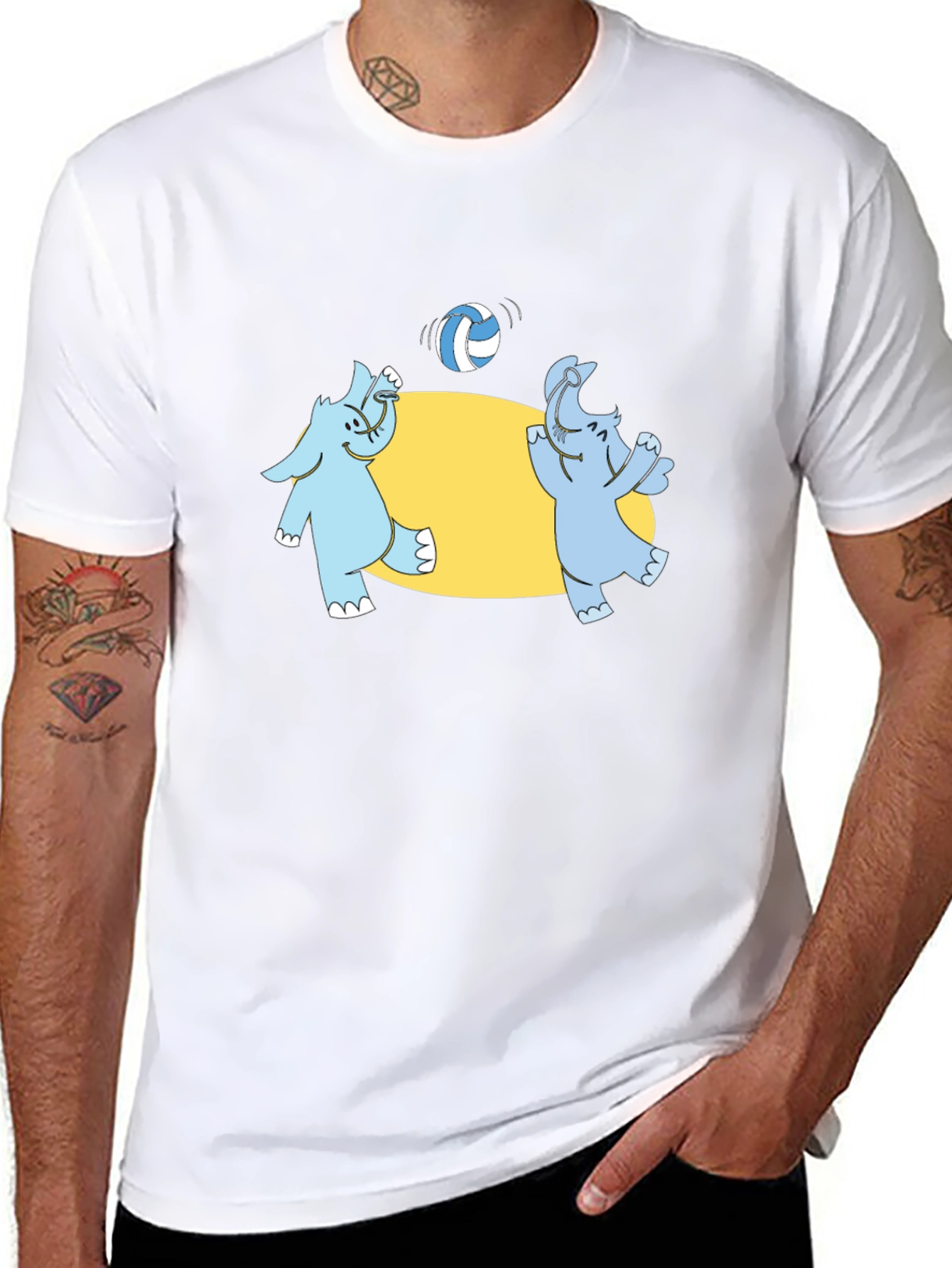 Elephant Volleyball Black T-Shirt