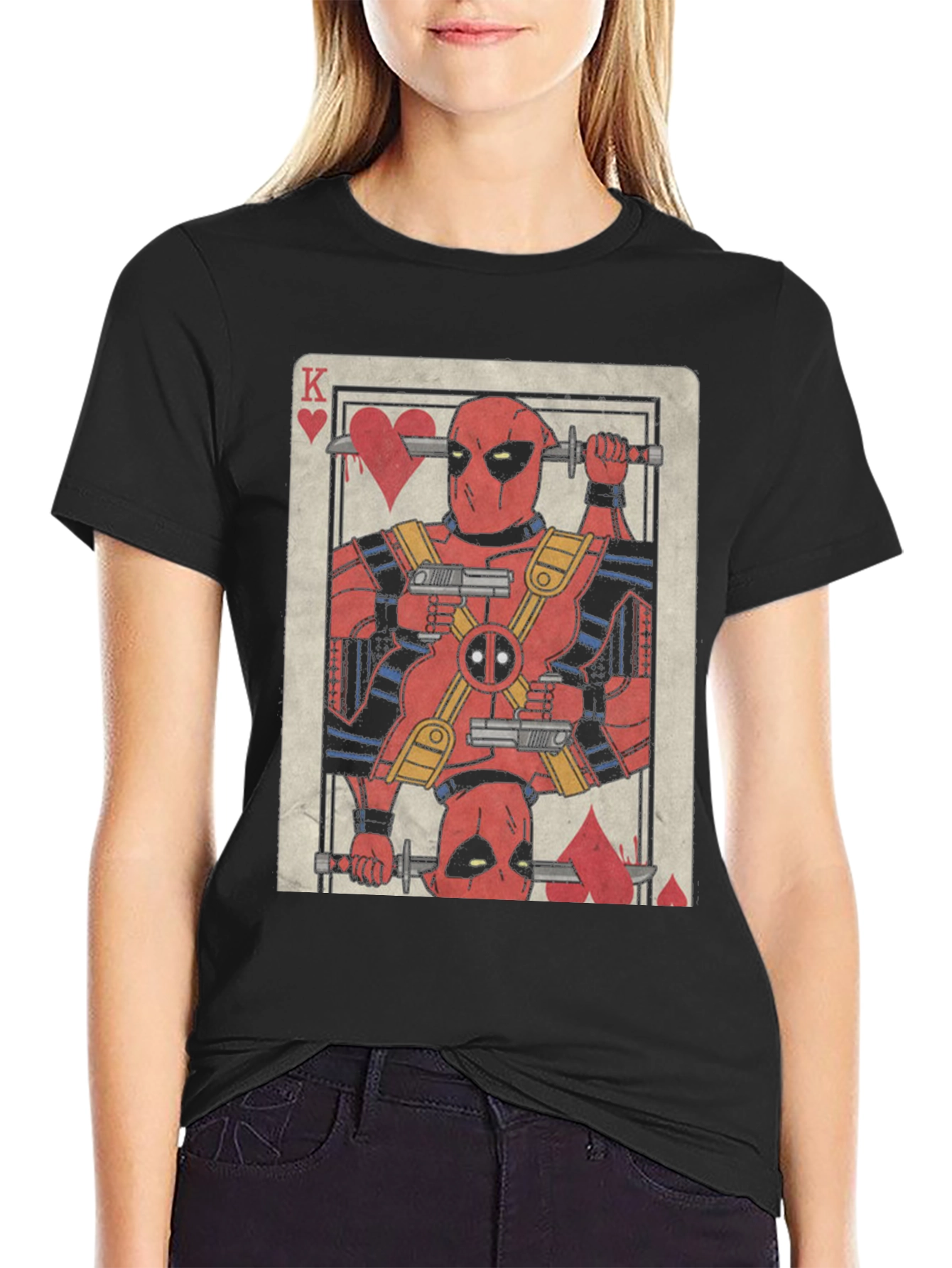 Deadpool King of Hearts Graphic T-Shirt