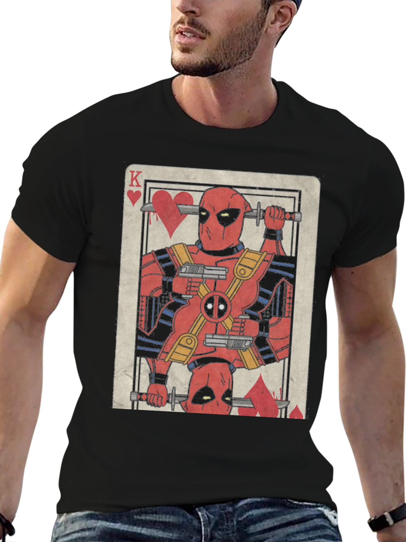 Deadpool King of Hearts Graphic T-Shirt