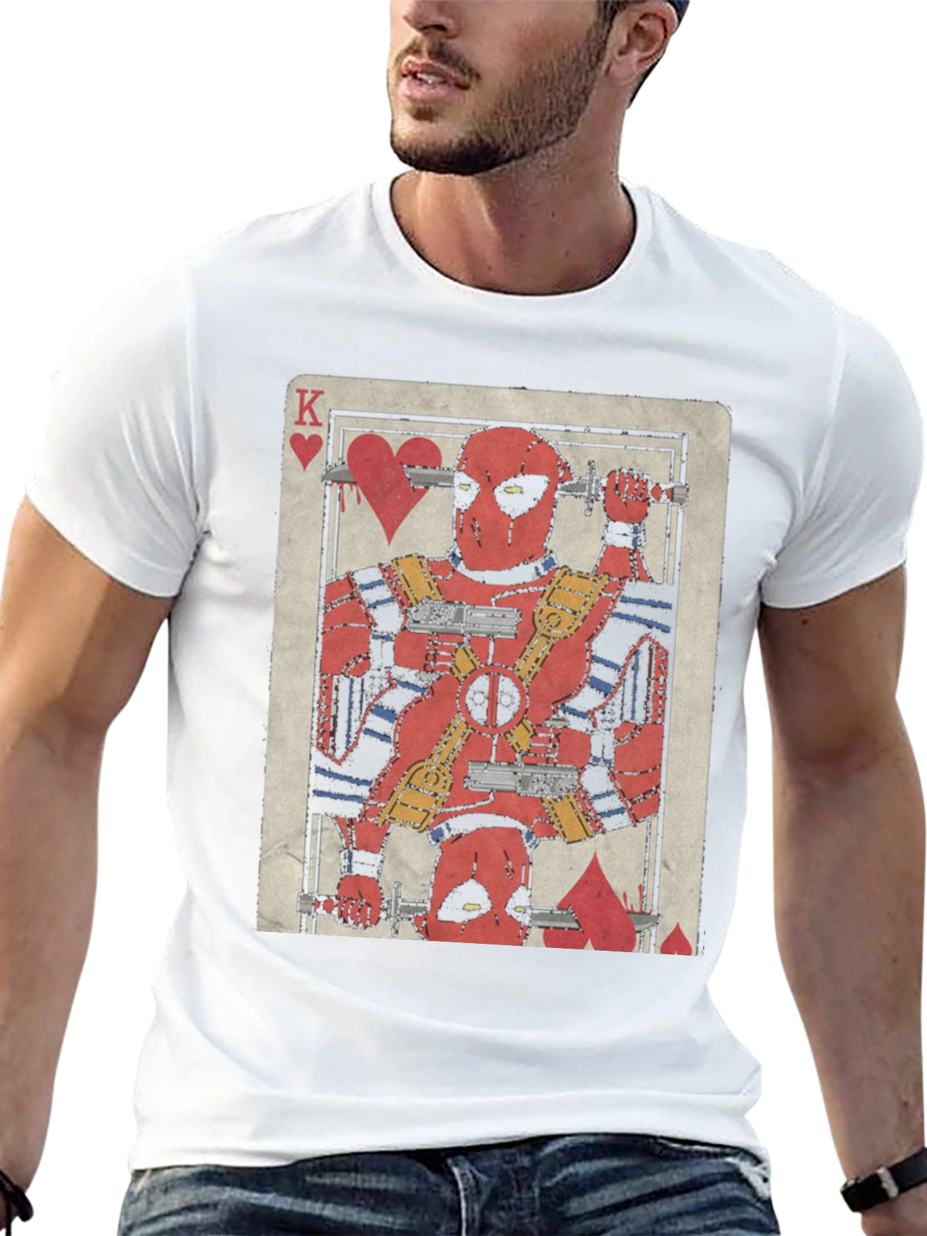 Deadpool King of Hearts Graphic T-Shirt
