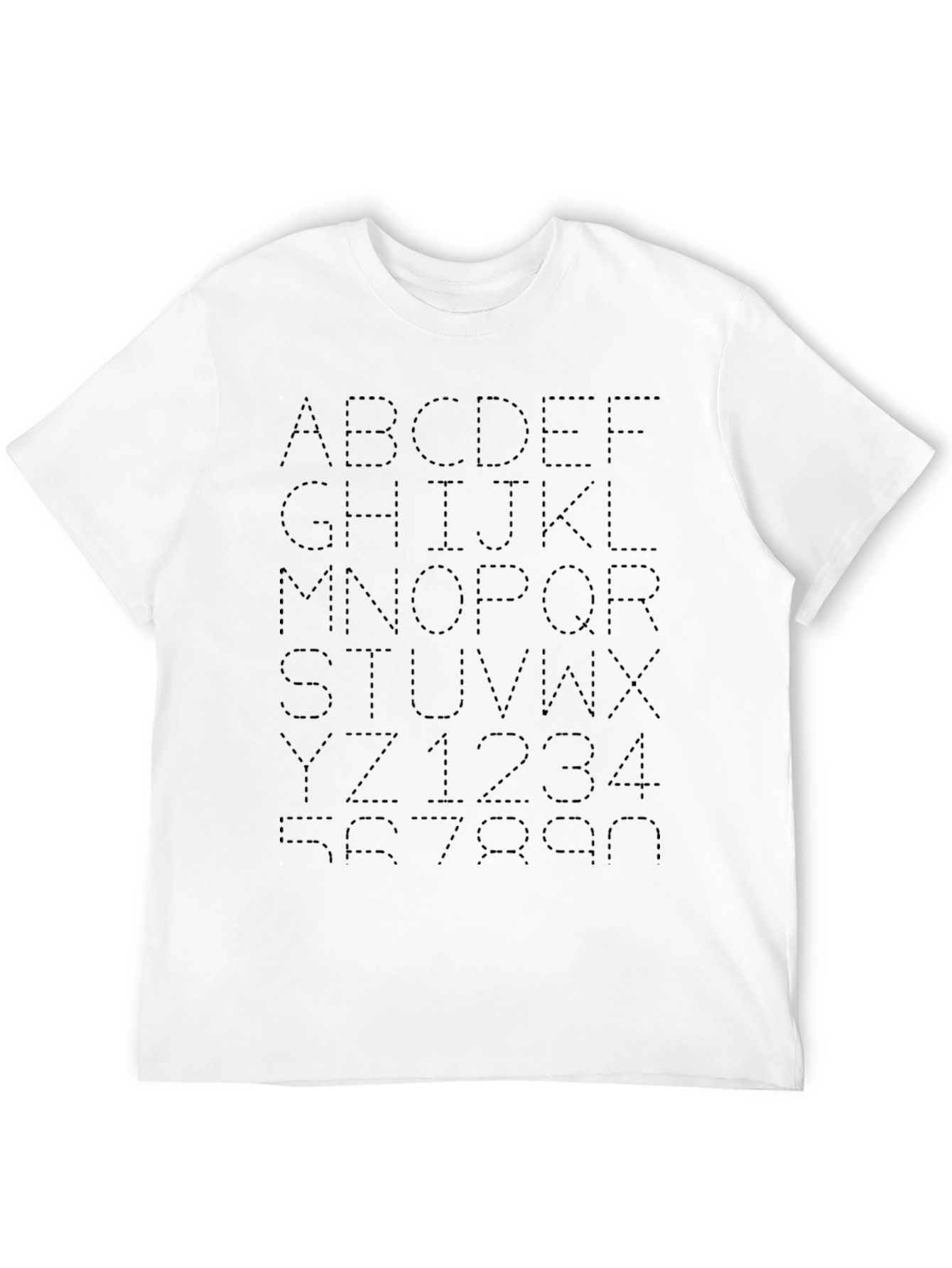Alphabet & Numbers Dotted Black T-Shirt