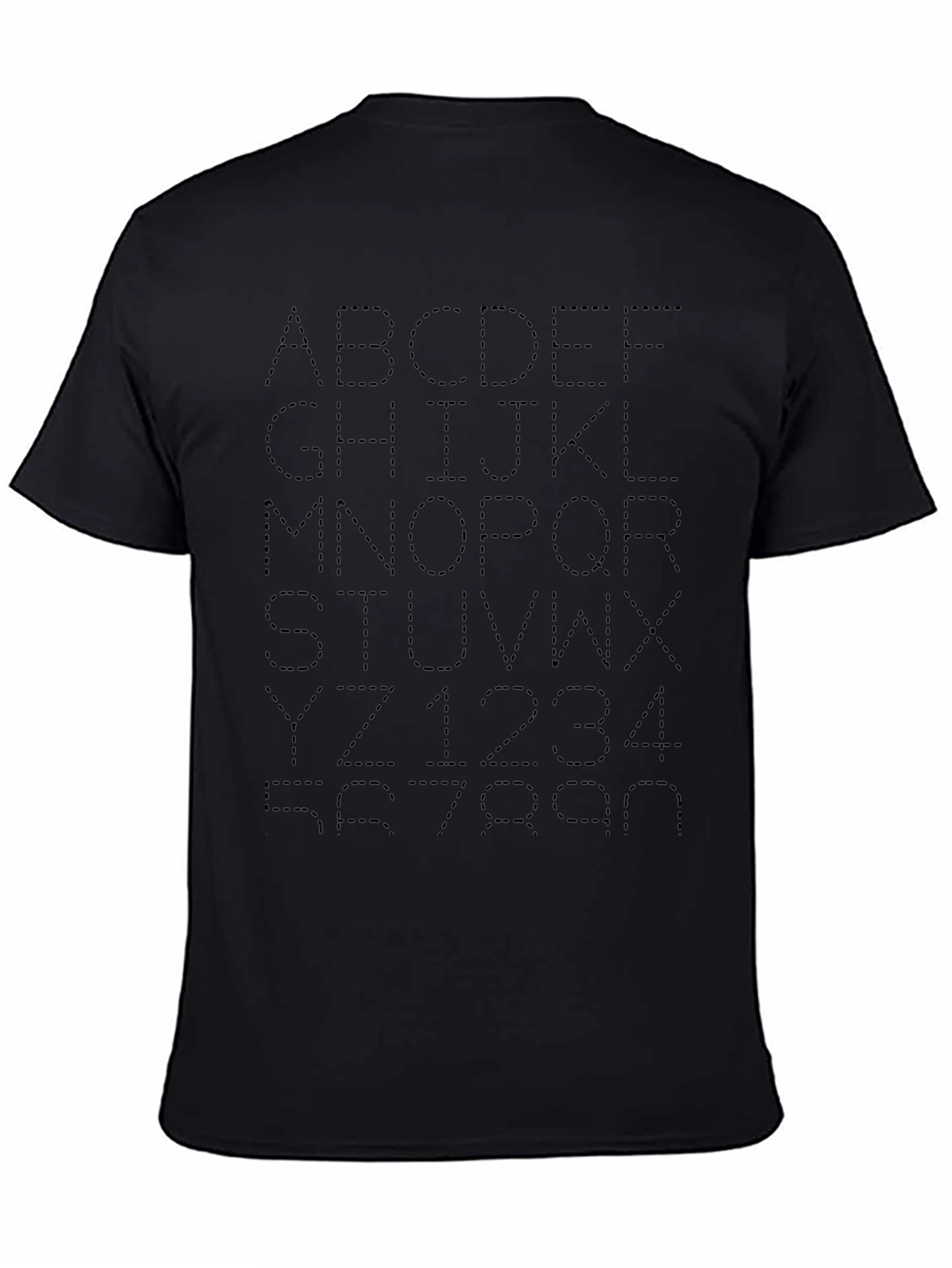 Alphabet & Numbers Dotted Black T-Shirt