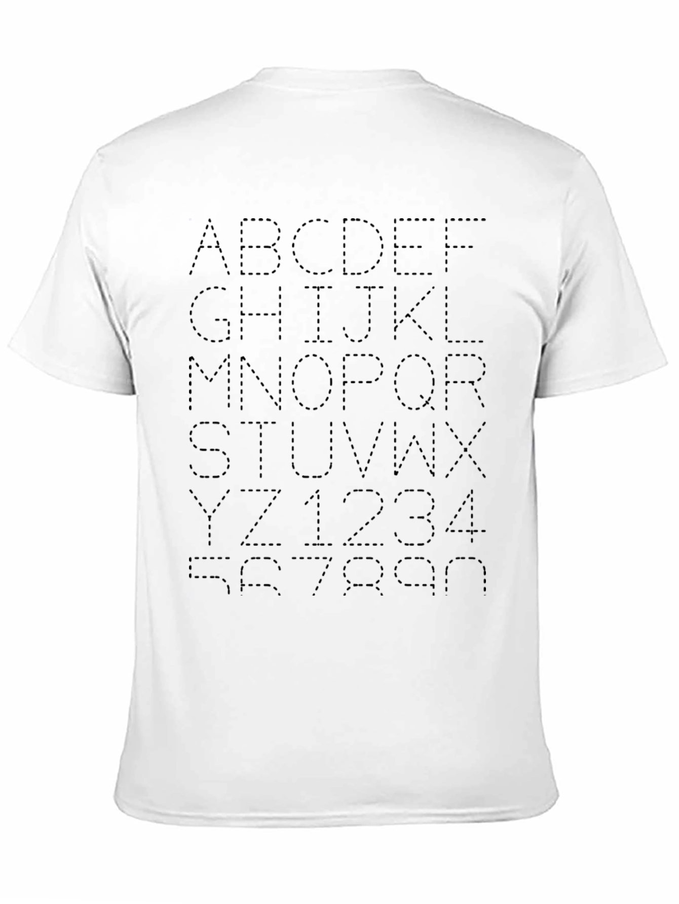 Alphabet & Numbers Dotted Black T-Shirt