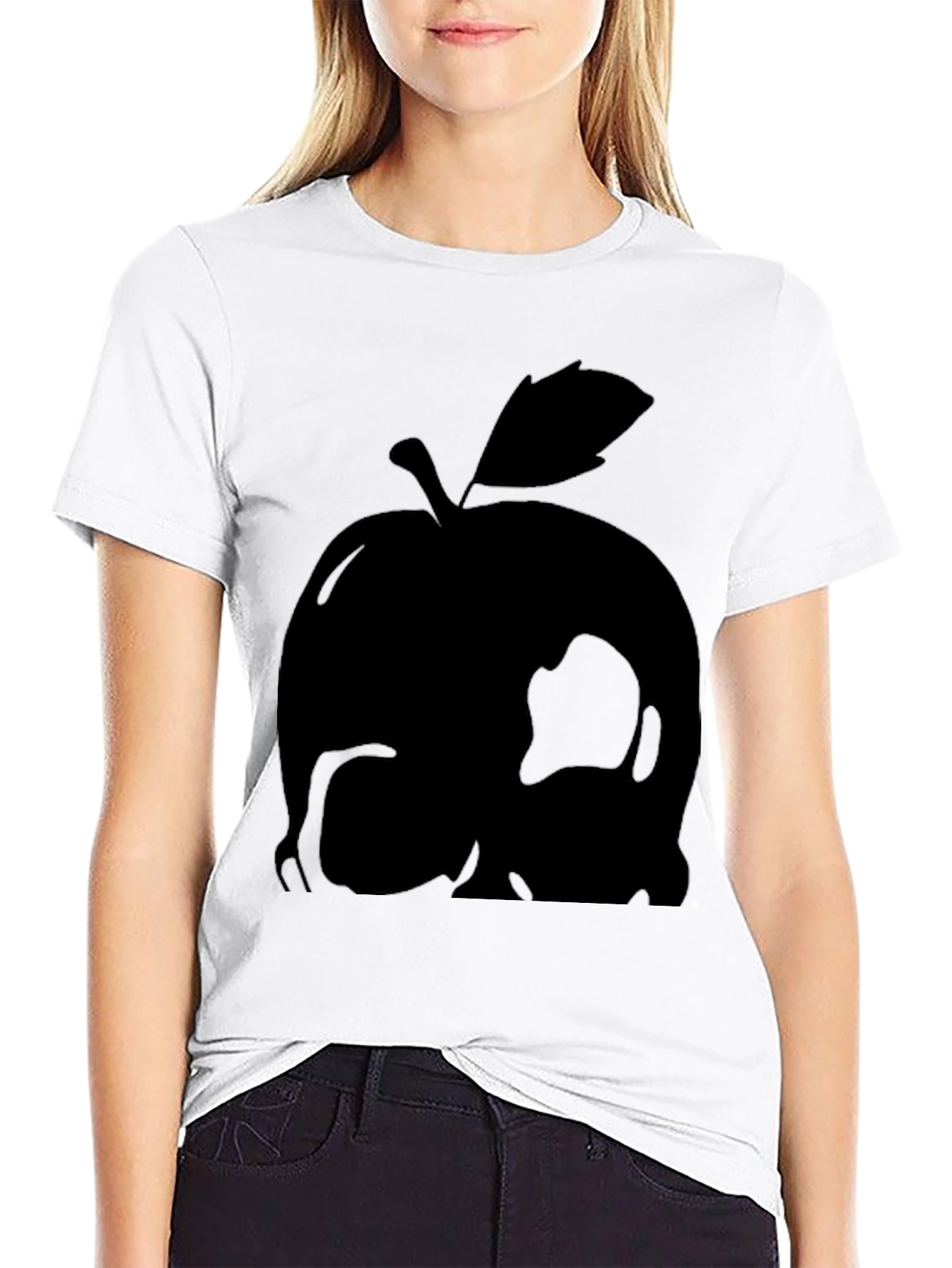 Apple Skull Graphic Tee - Mens Black T-Shirt