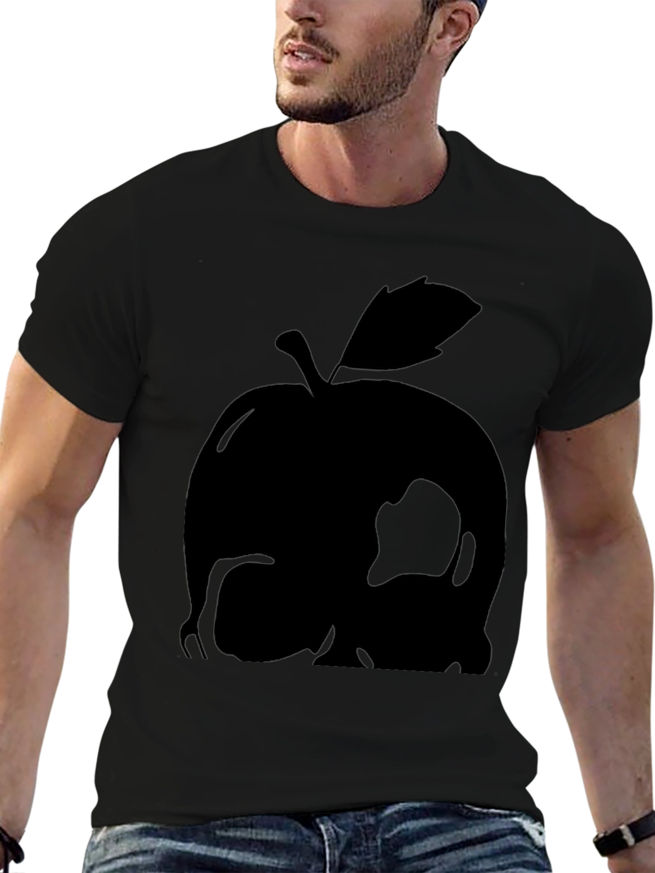 Apple Skull Graphic Tee - Mens Black T-Shirt