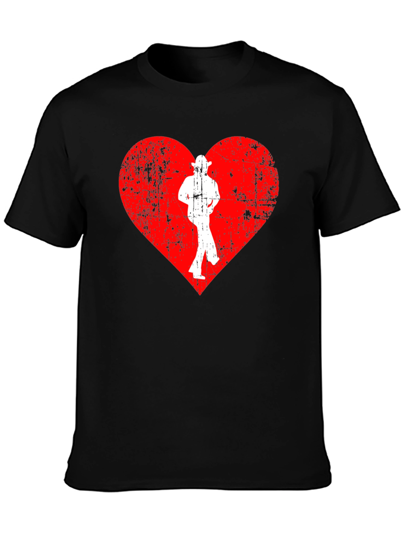 Red Heart Dancer T-Shirt - Black
