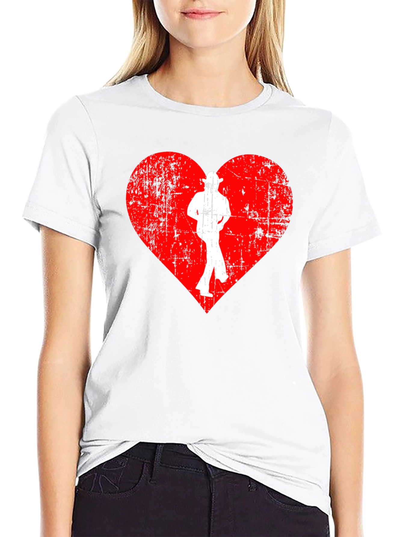 Red Heart Dancer T-Shirt - Black