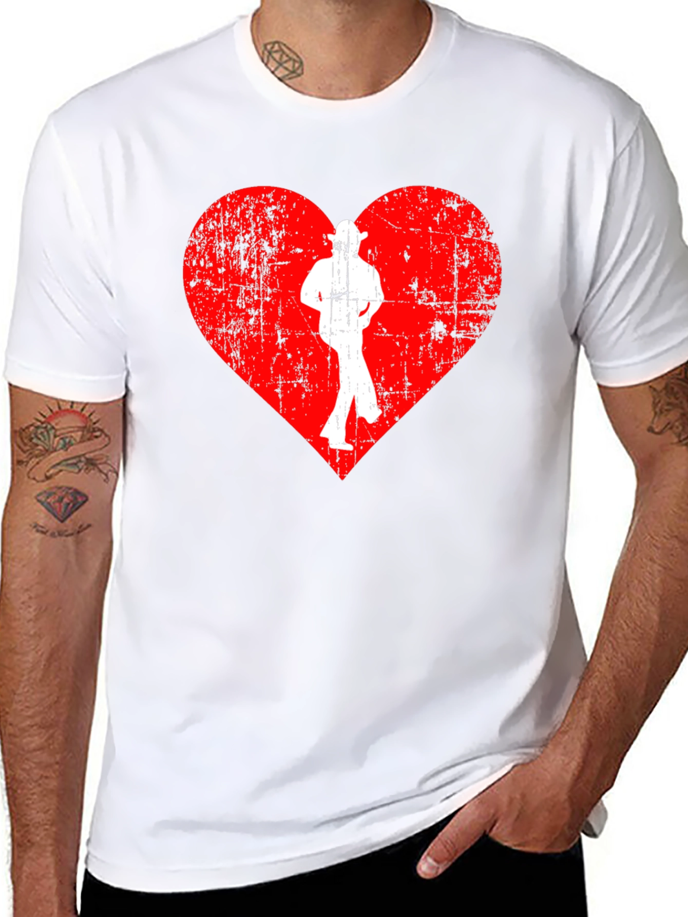 Red Heart Dancer T-Shirt - Black