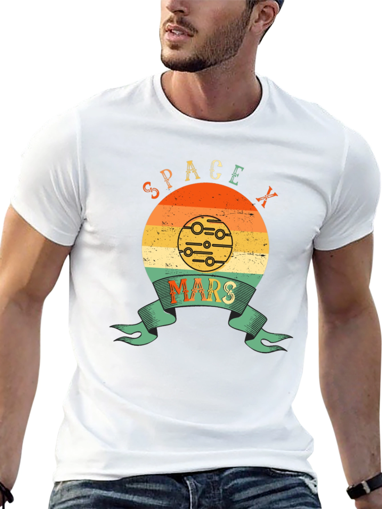 SpaceX Mars Retro Graphic T-Shirt