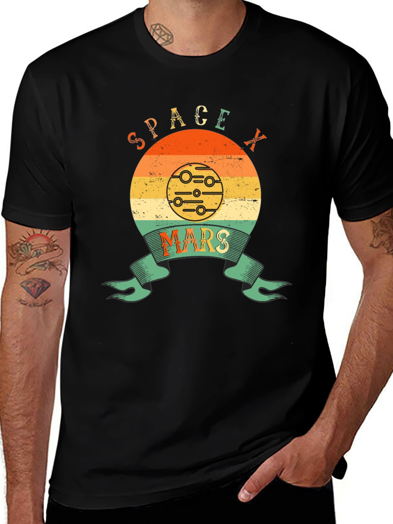 SpaceX Mars Retro Graphic T-Shirt