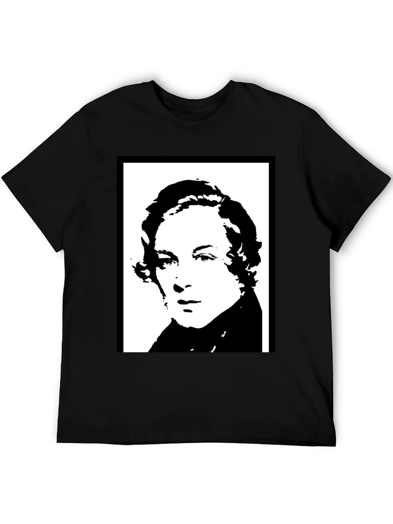 Black T-Shirt with Historical Portrait