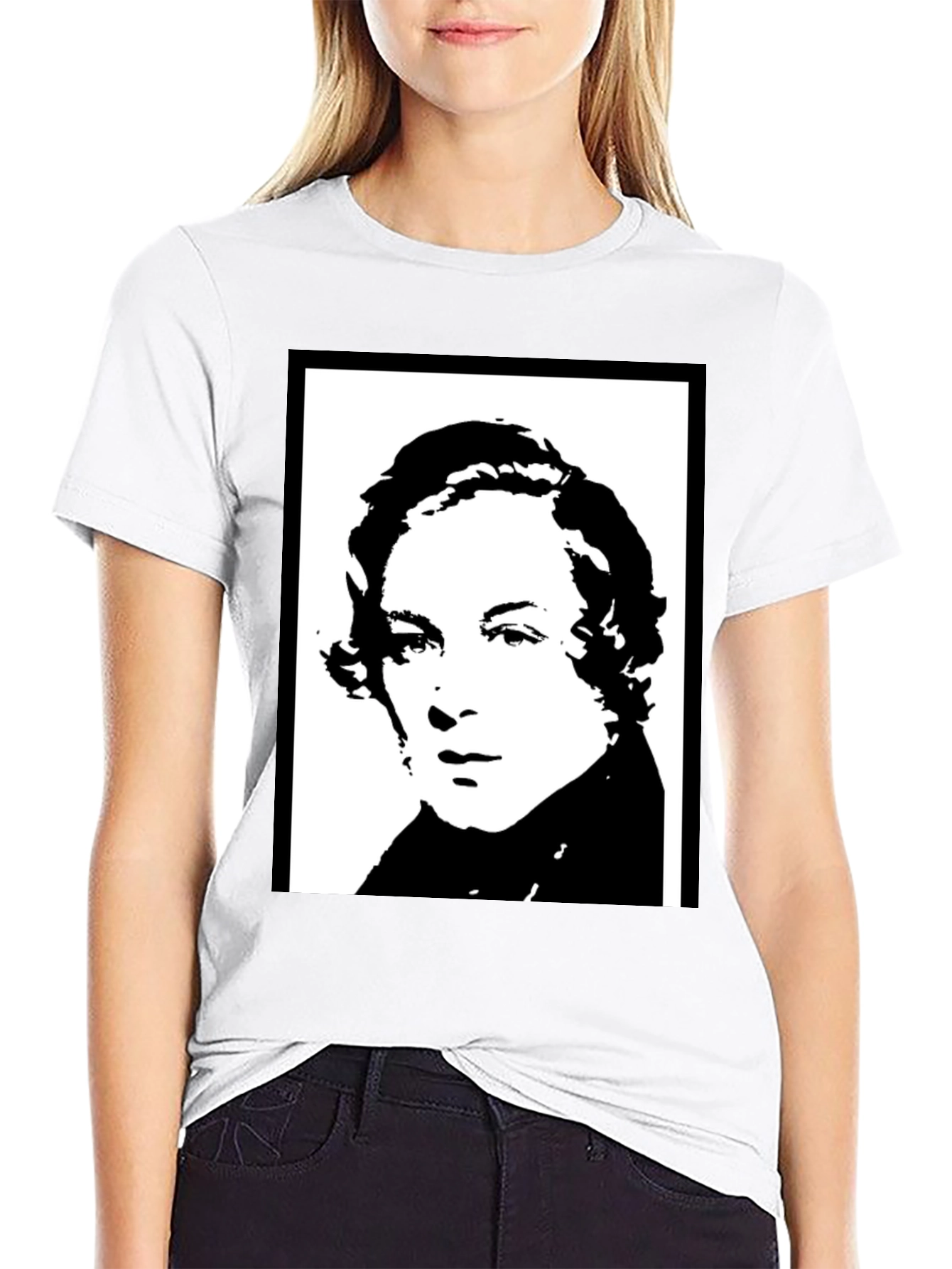 Black T-Shirt with Historical Portrait