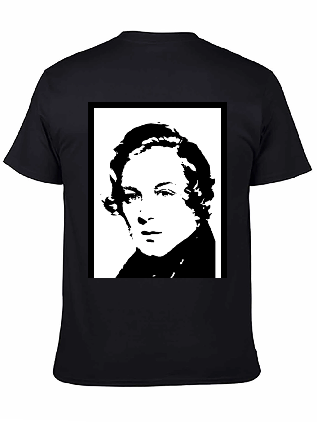 Black T-Shirt with Historical Portrait