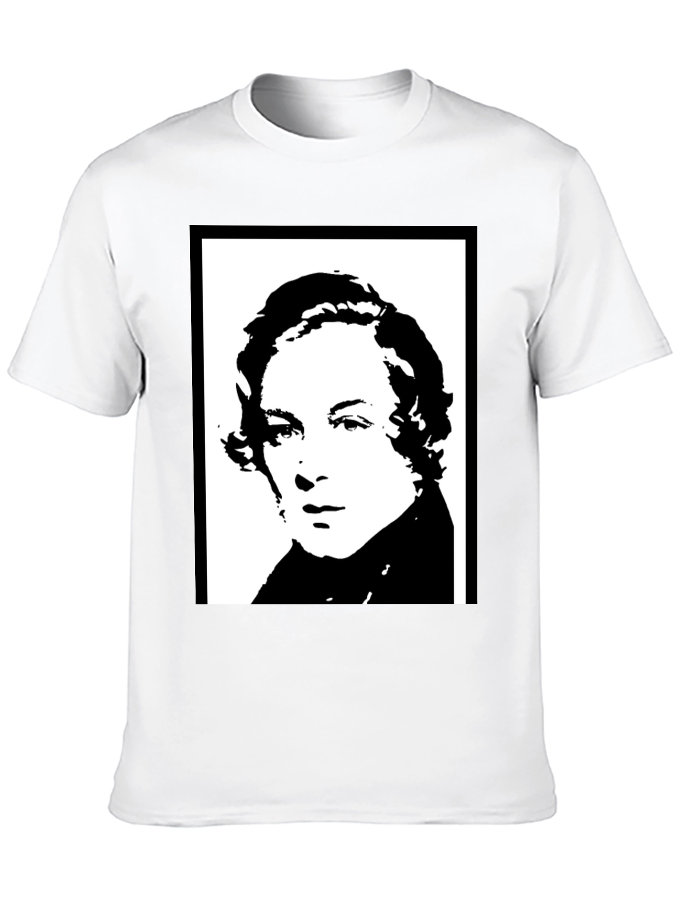 Black T-Shirt with Historical Portrait