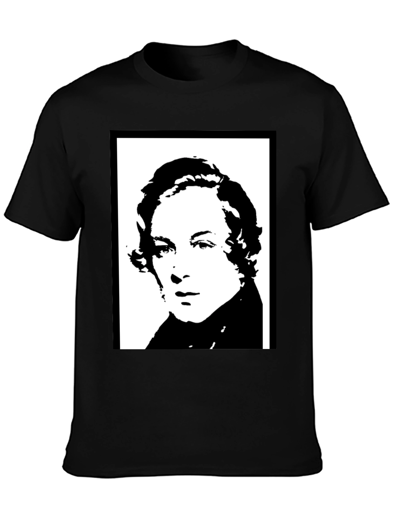 Black T-Shirt with Historical Portrait