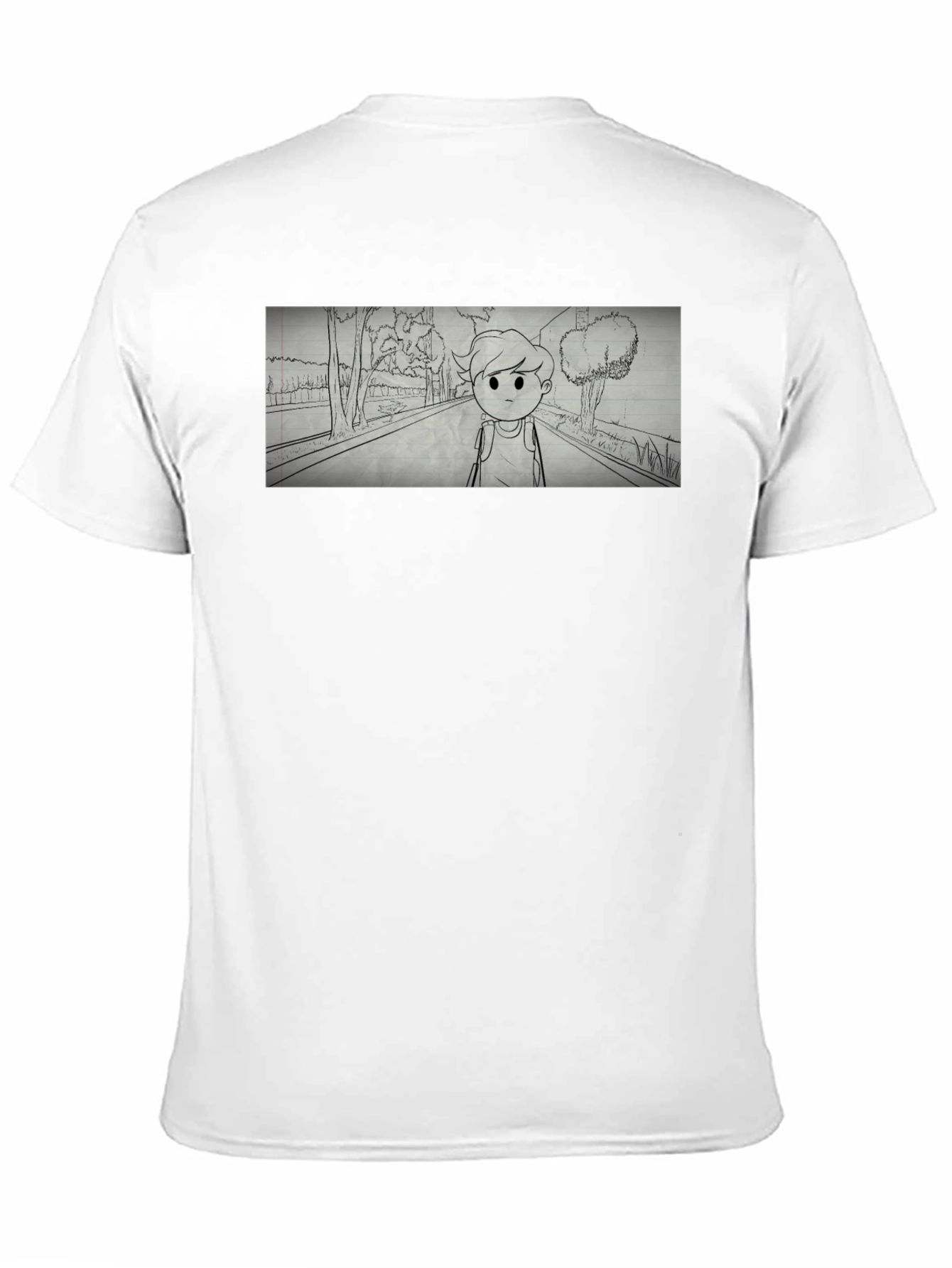 Cartoon Sketch Black T-Shirt