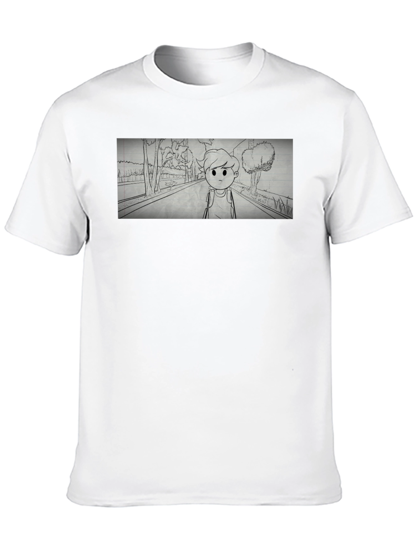 Cartoon Sketch Black T-Shirt