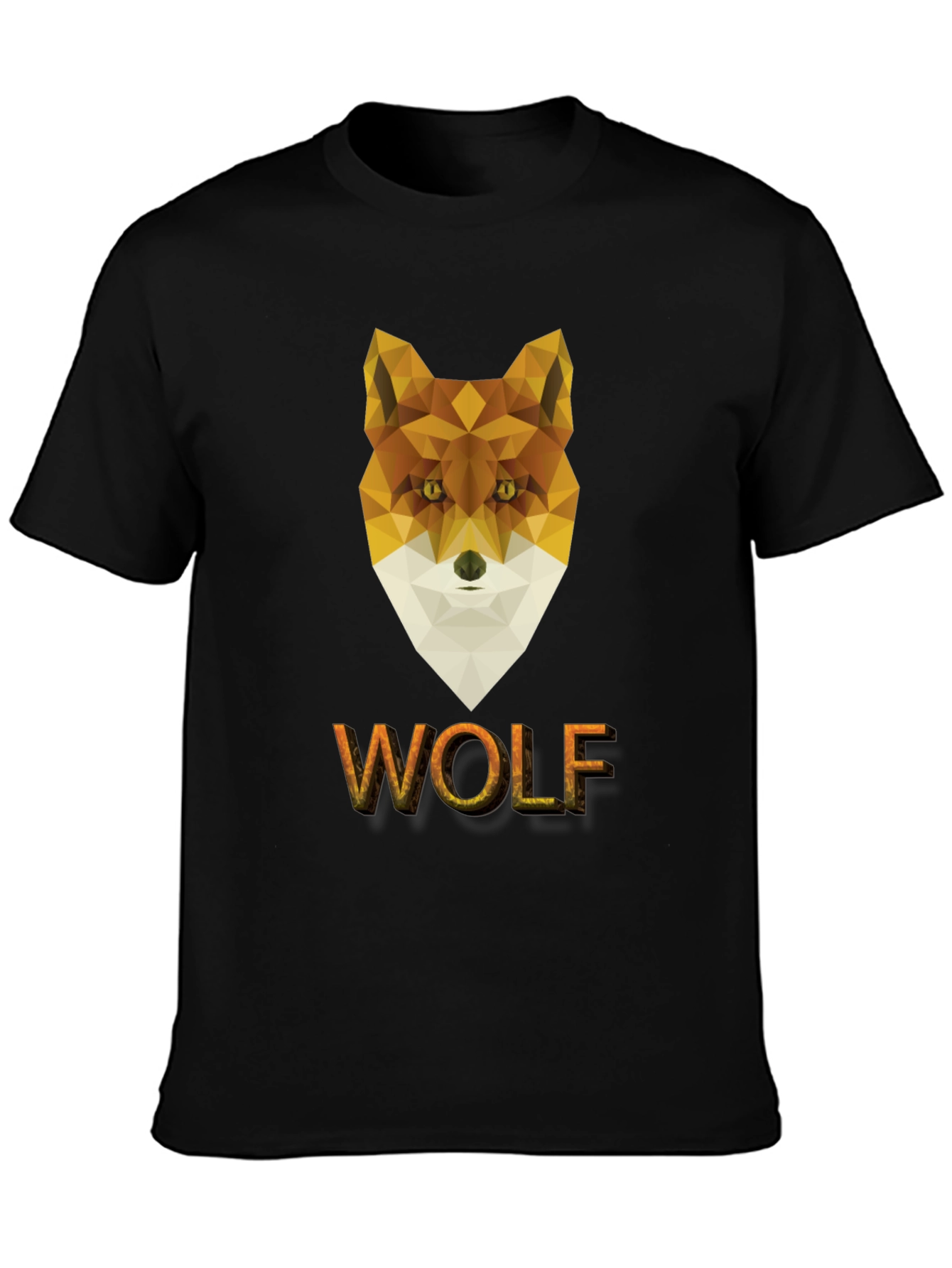 Geometric Wolf Graphic Tee - Modern Animal Print Shirt