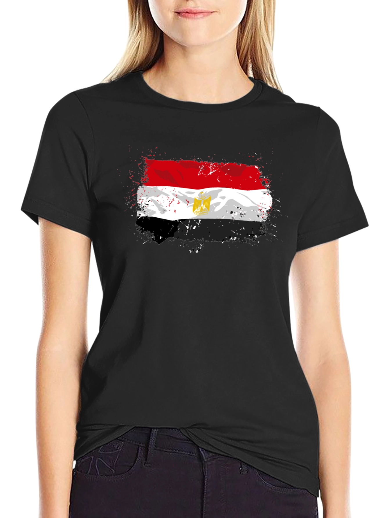 Egypt Flag Graphic T-Shirt - Black Cotton Tee