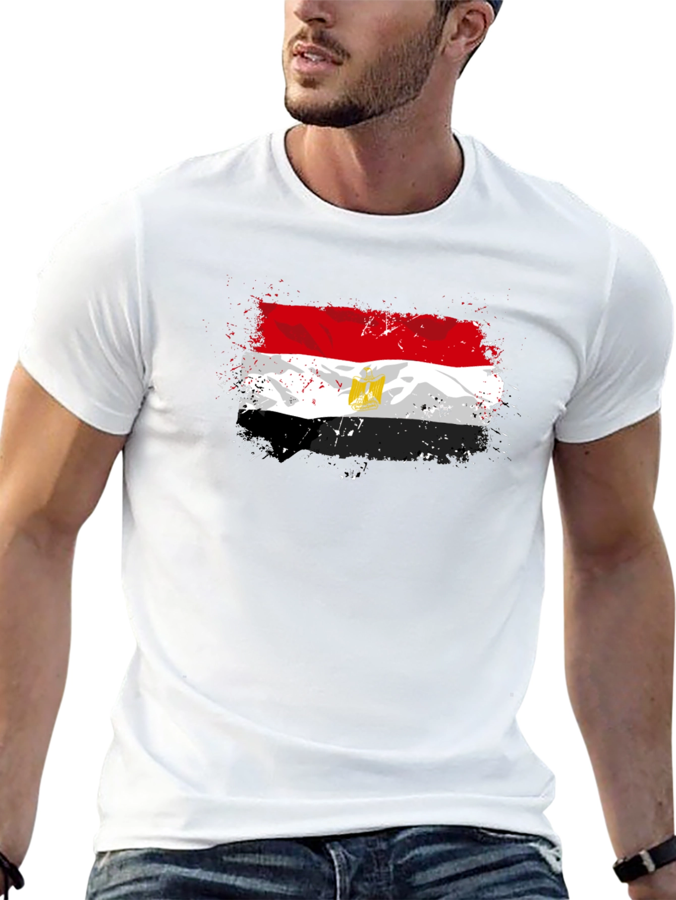 Egypt Flag Graphic T-Shirt - Black Cotton Tee