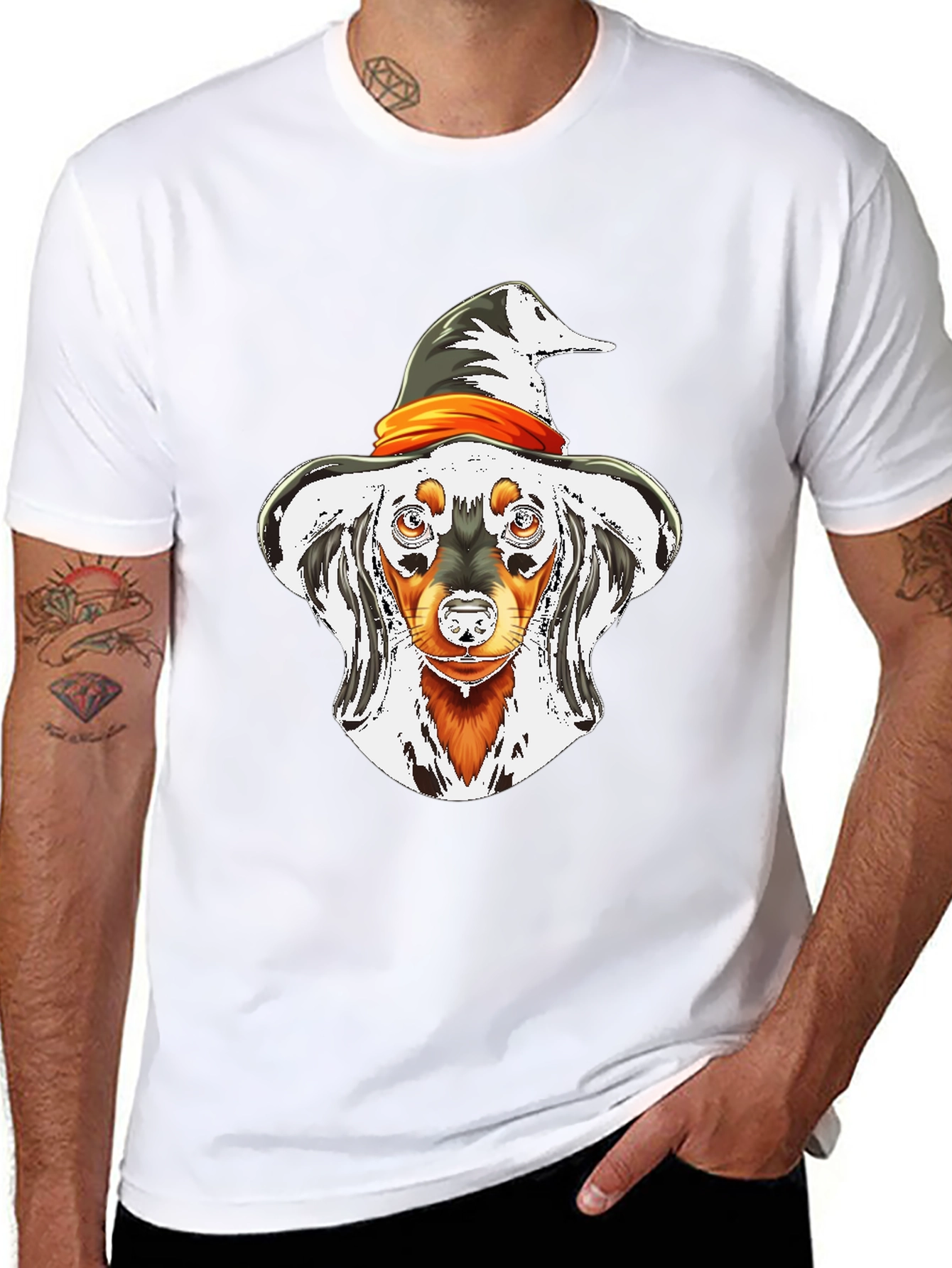Halloween Dachshund Witch T-Shirt